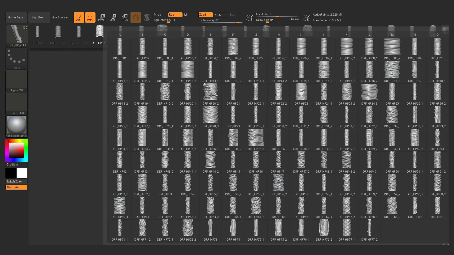 Zbrush - 132 Cables, Hoses, Pipes Brushes IMM Curve + 132 OBJ Meshes