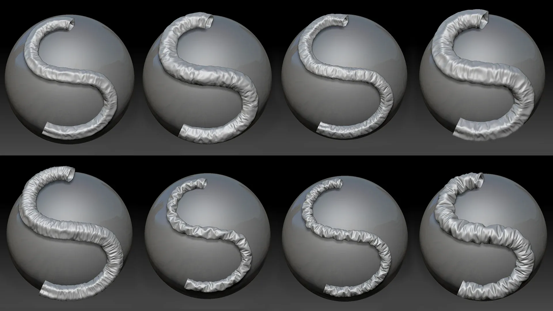 Zbrush - 132 Cables, Hoses, Pipes Brushes IMM Curve + 132 OBJ Meshes