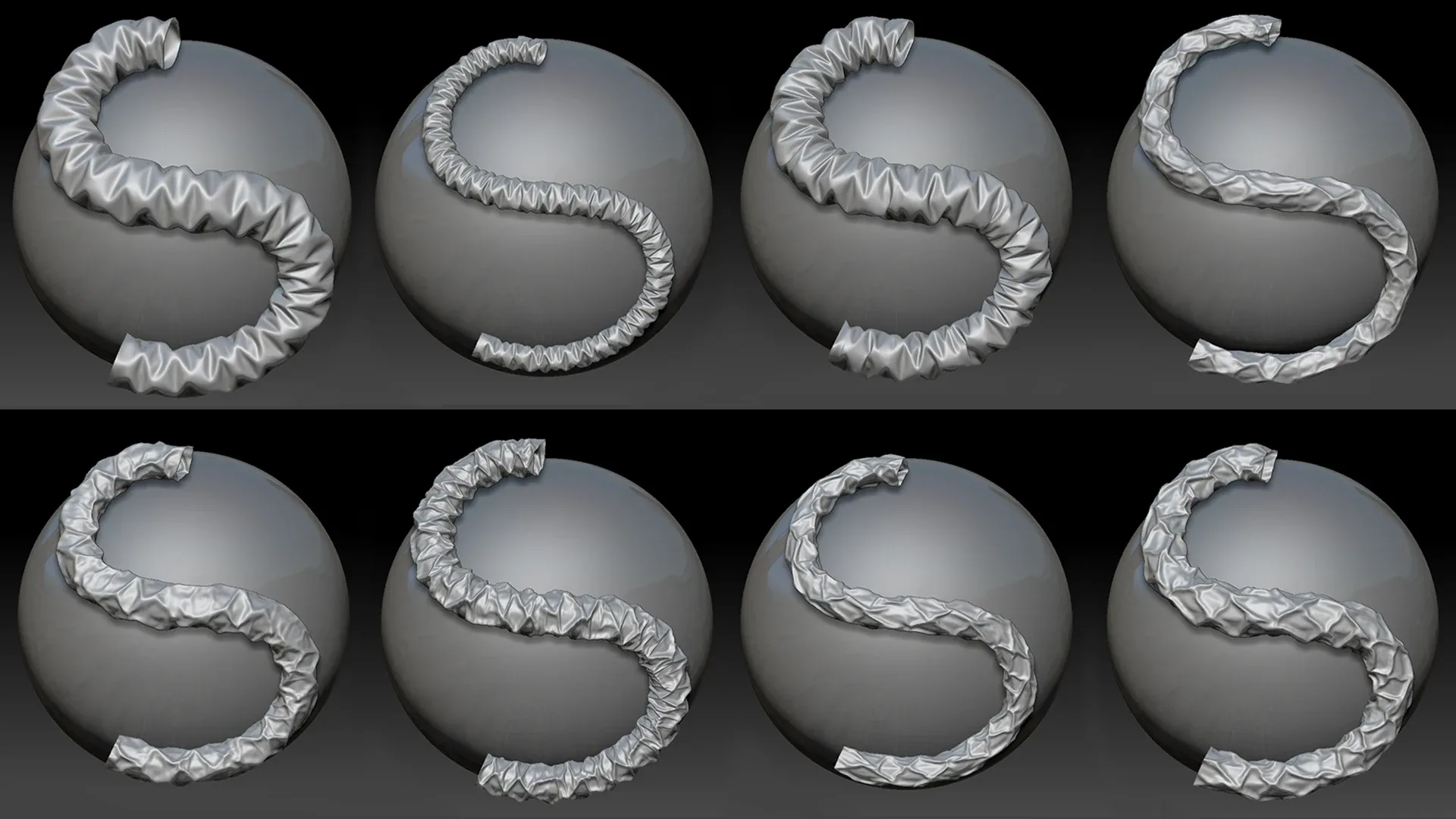 Zbrush - 132 Cables, Hoses, Pipes Brushes IMM Curve + 132 OBJ Meshes