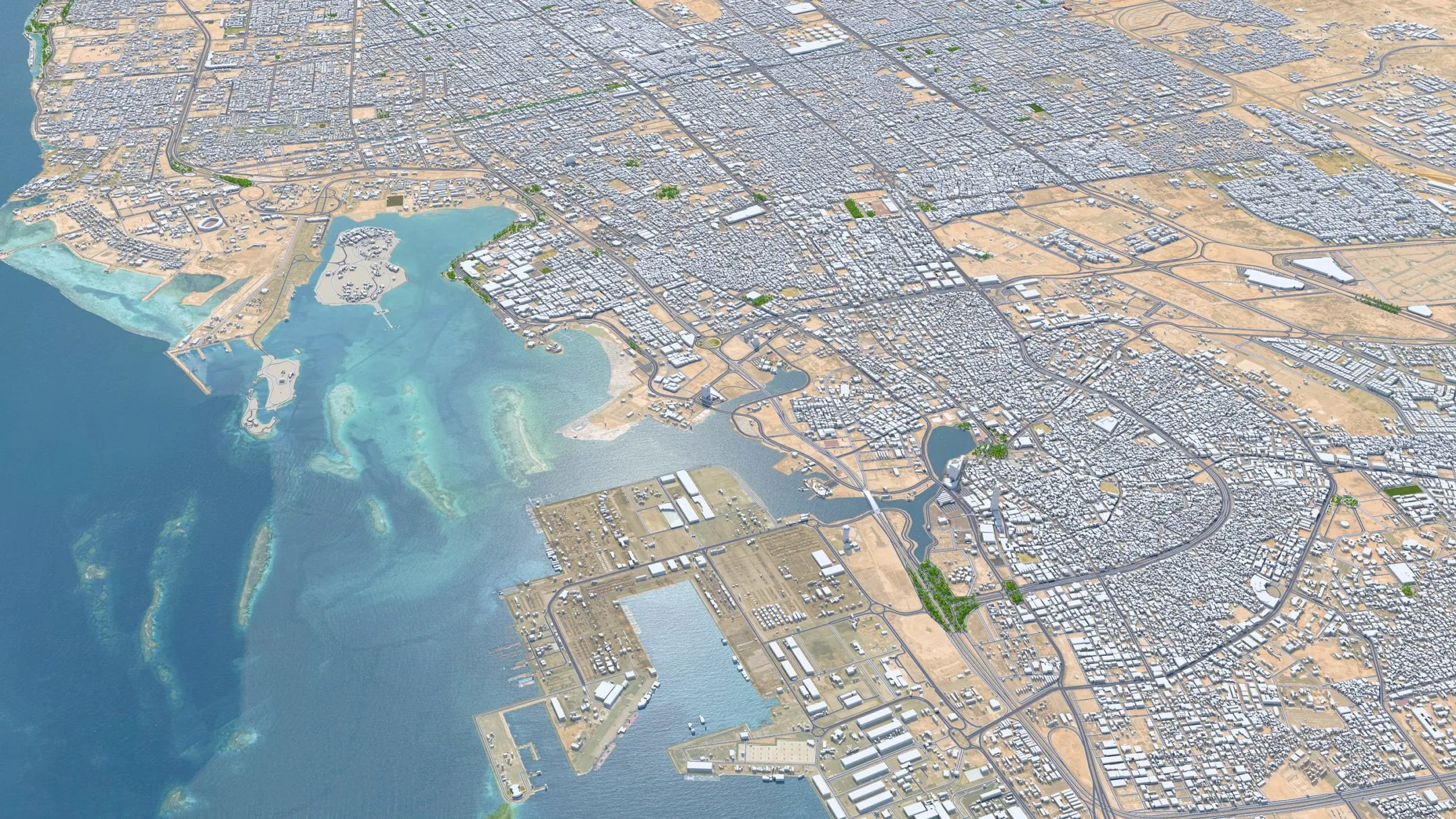 Jeddah City Saudi Arabia 3D Model 120KM