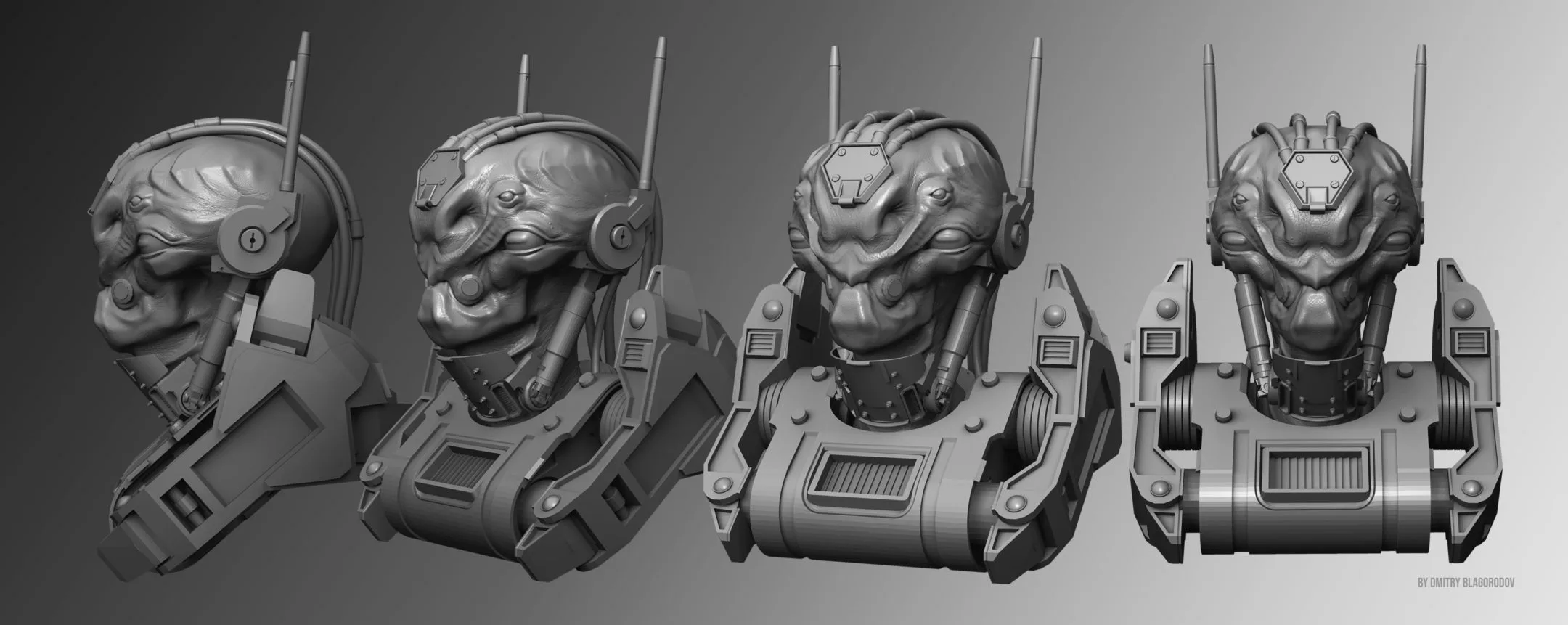 "Armored Aliens" Busts