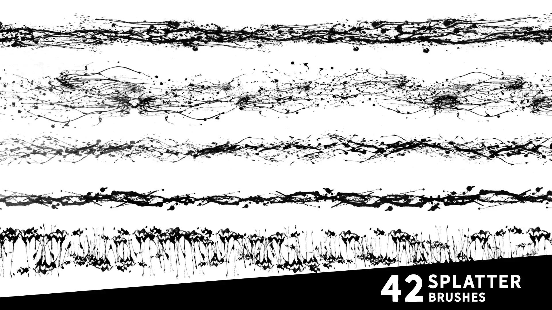42 Splatter Brushes - Photoshop - FlippedNormals