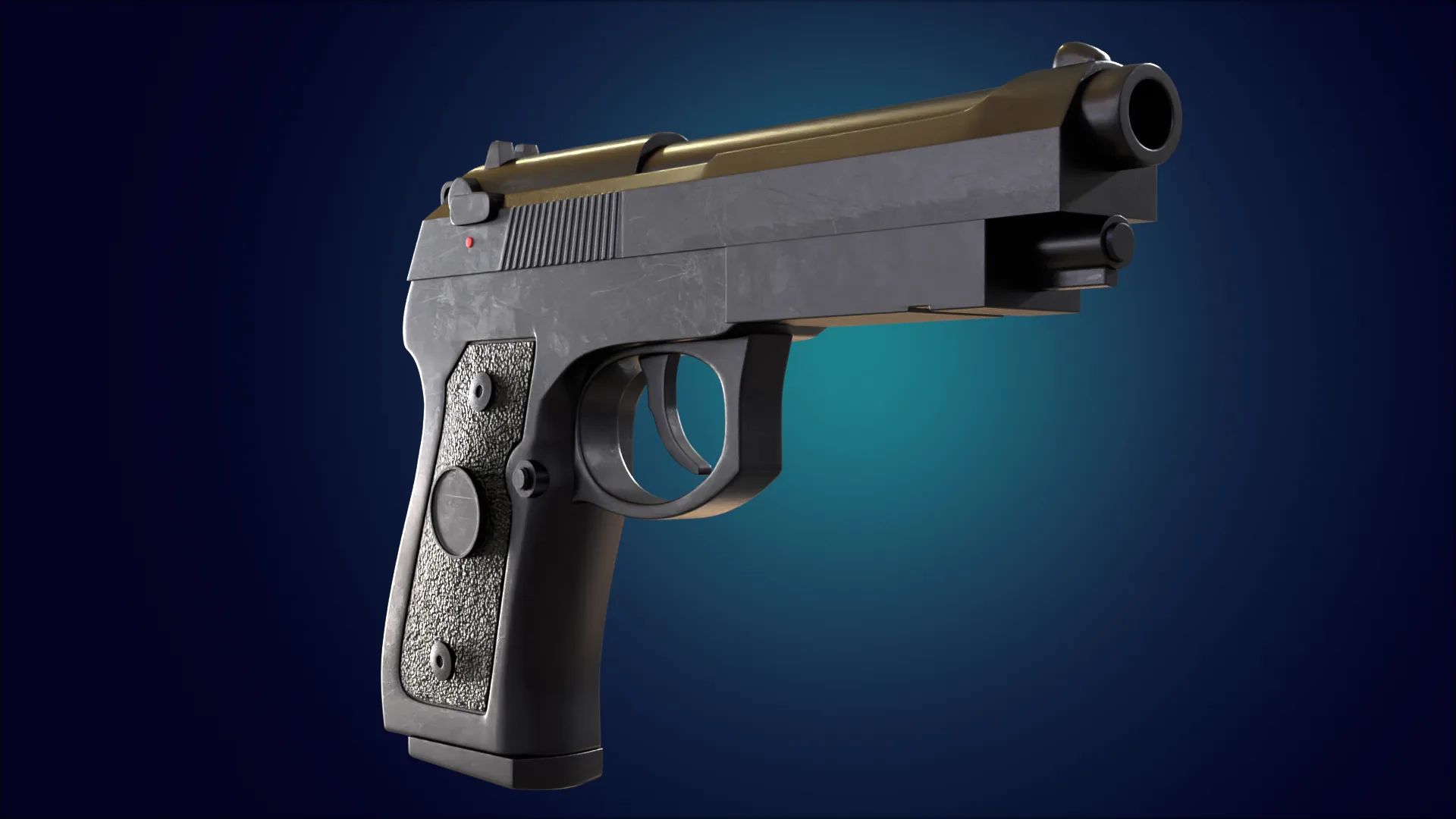 Beretta M9 Pistol (Blender 3d Model)