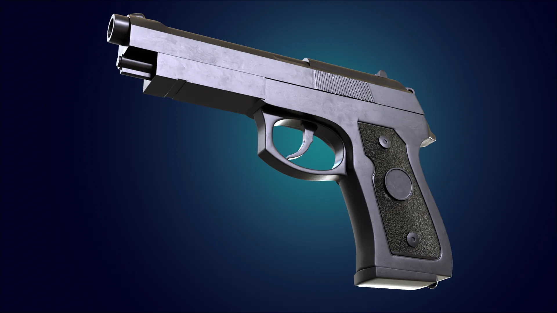 Beretta M9 Pistol (Blender 3d Model)