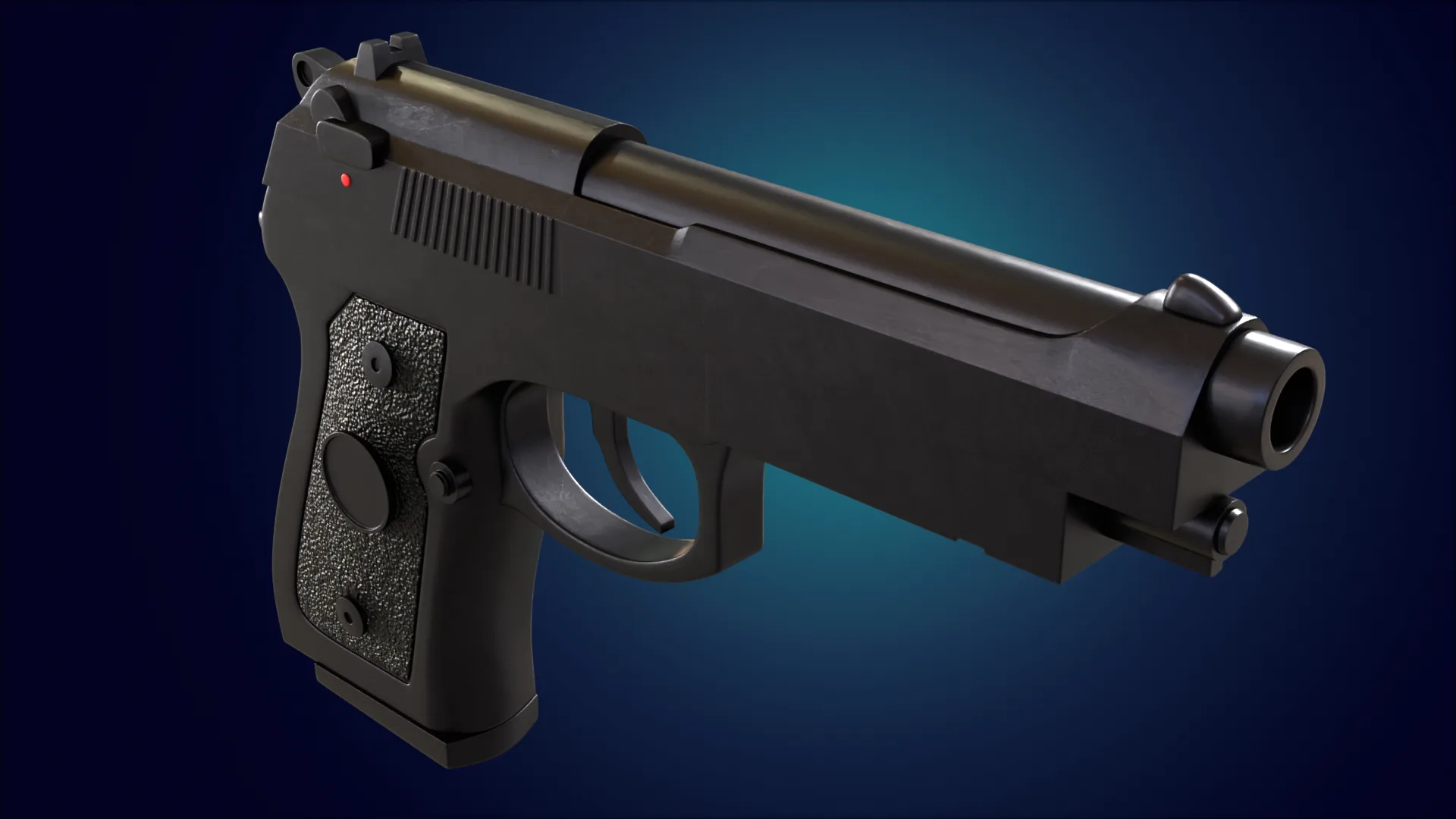 Beretta M9 Pistol (Blender 3d Model)