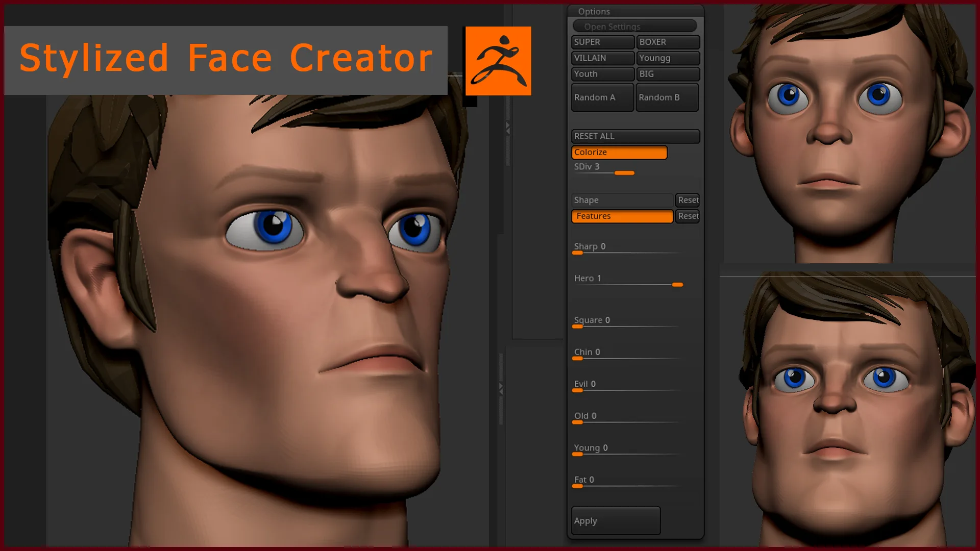 Stylized Face Creator - ZBrush Plugin