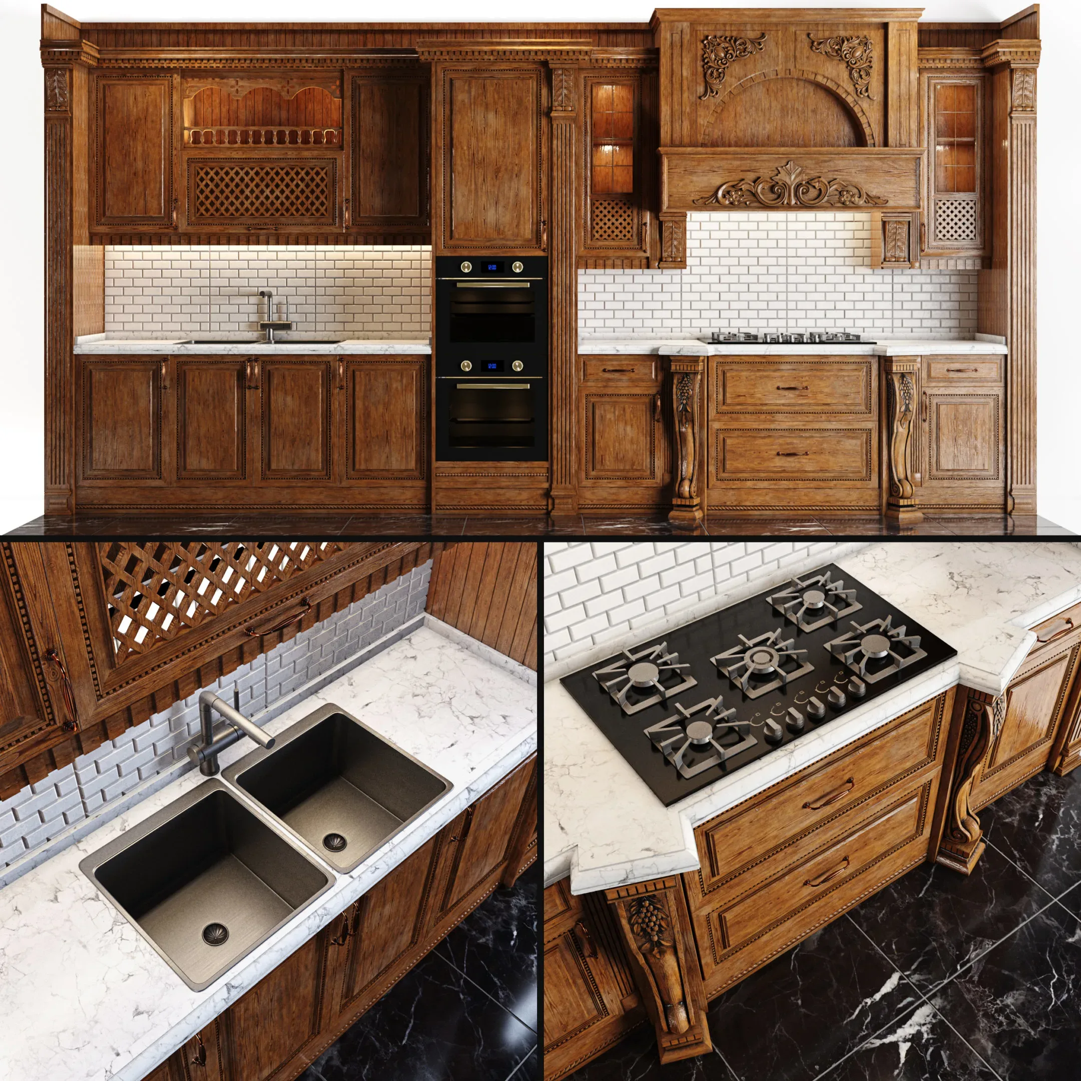 Classic Wooden Luxury Kitchen Deluxe