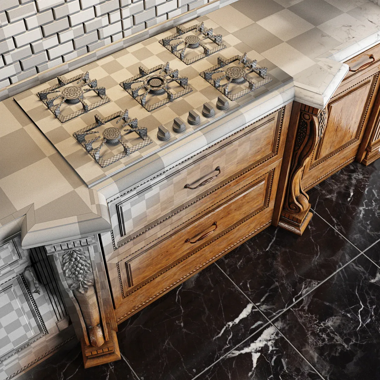 Classic Wooden Luxury Kitchen Deluxe