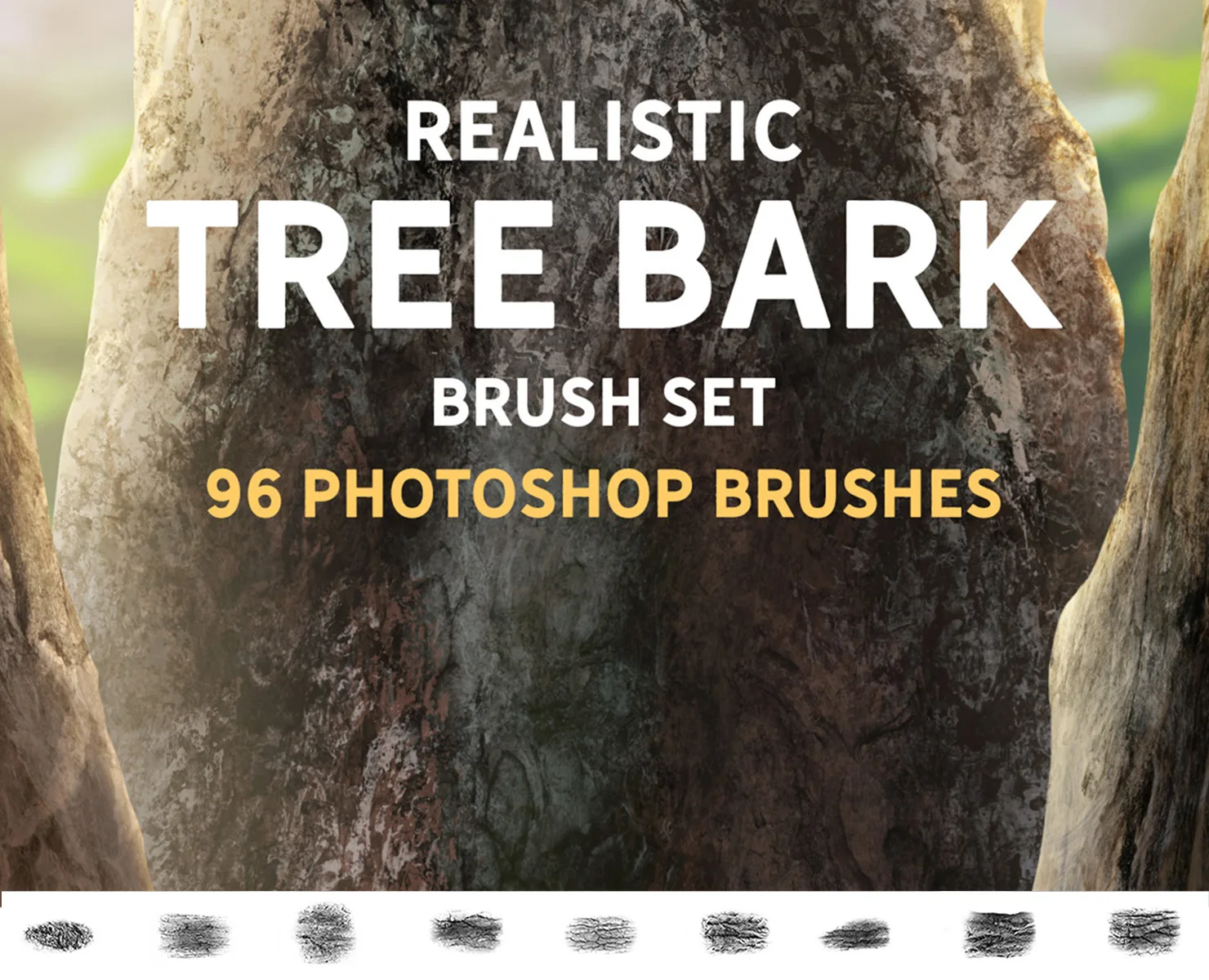 Realistic Tree Bark Brush Set