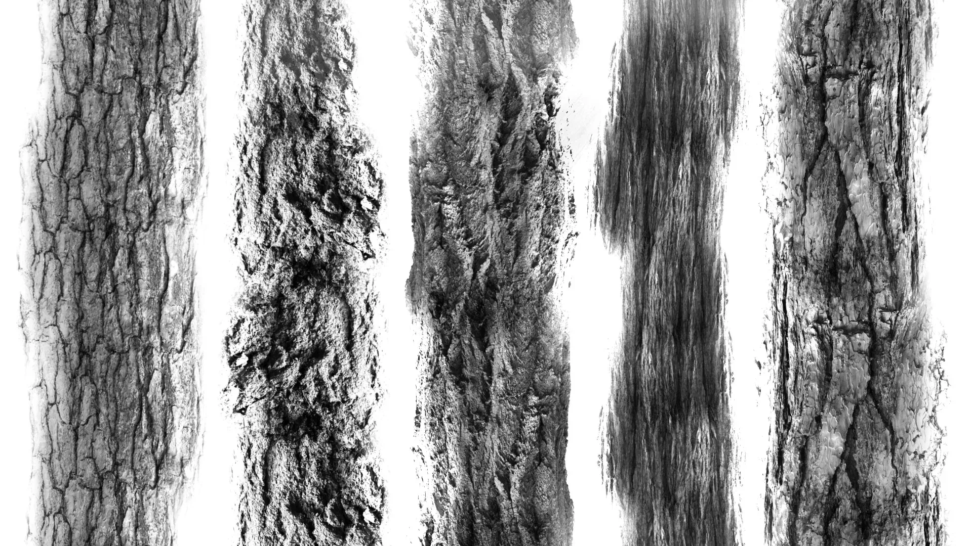 Realistic Tree Bark Brush Set