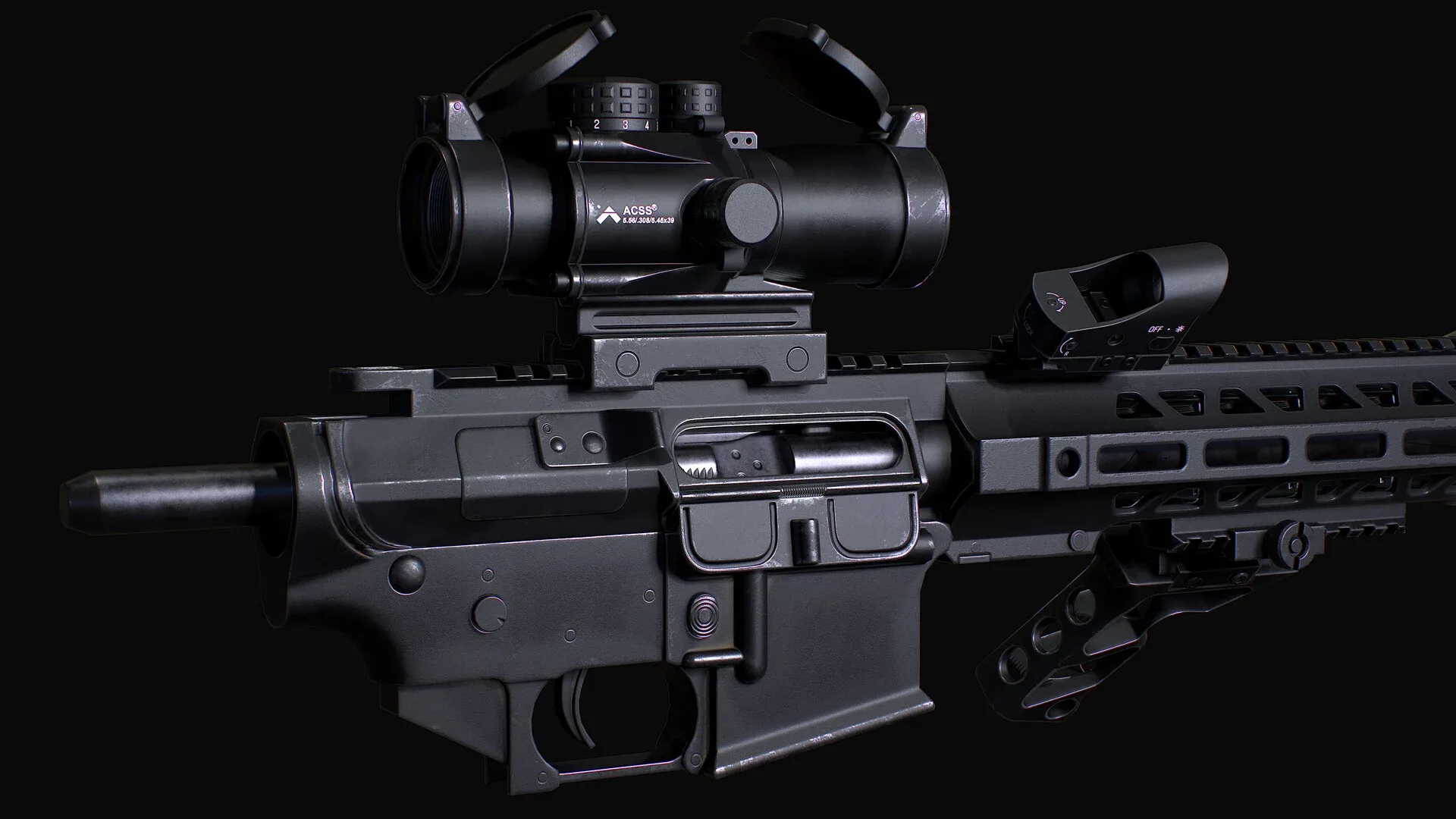 Customized M4A1 | Highpoly & Lowpoly