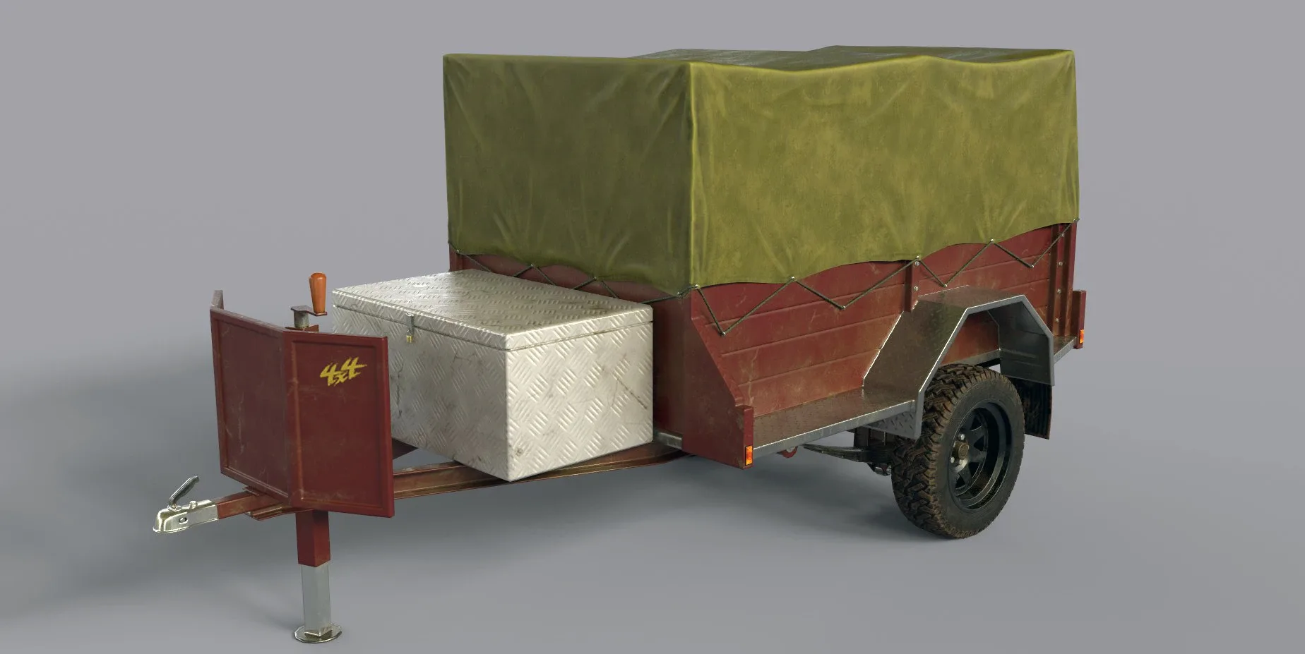 Car Vehicle Trailer - Lowpoly