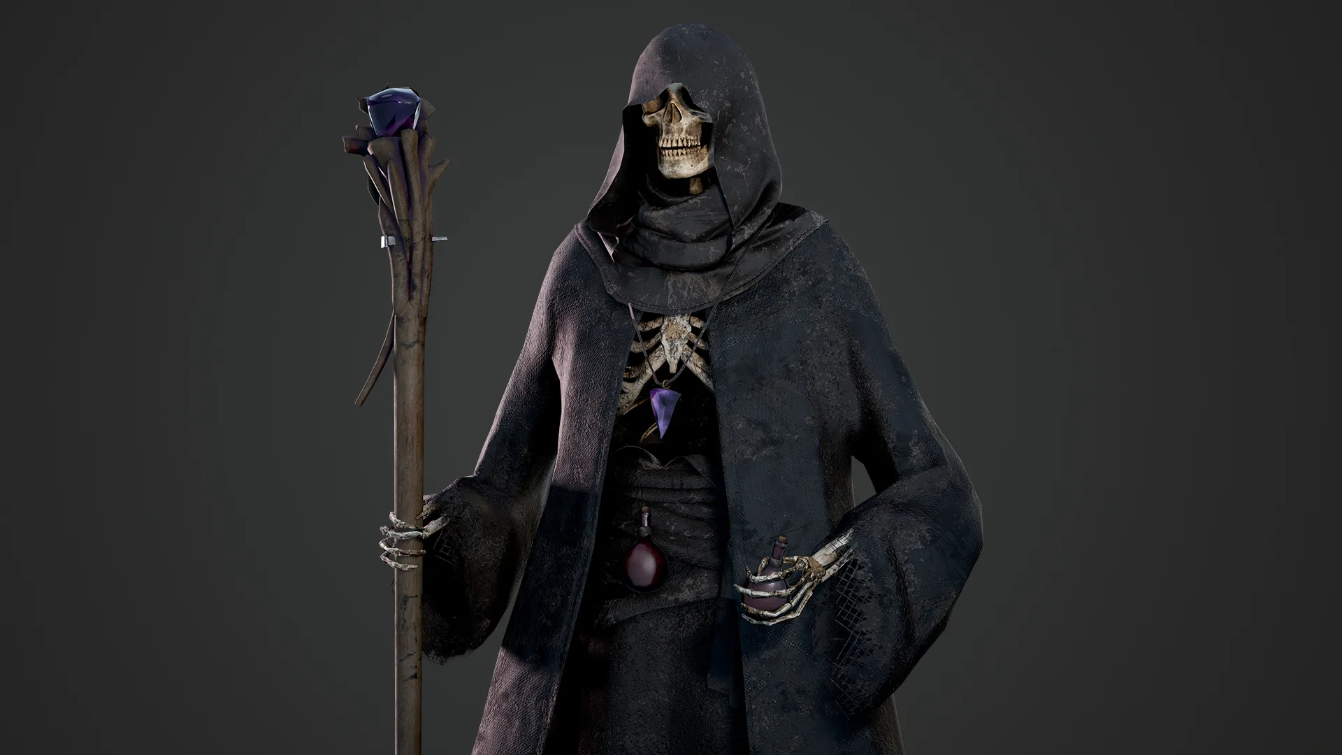 Skeleton Mage - Game Ready