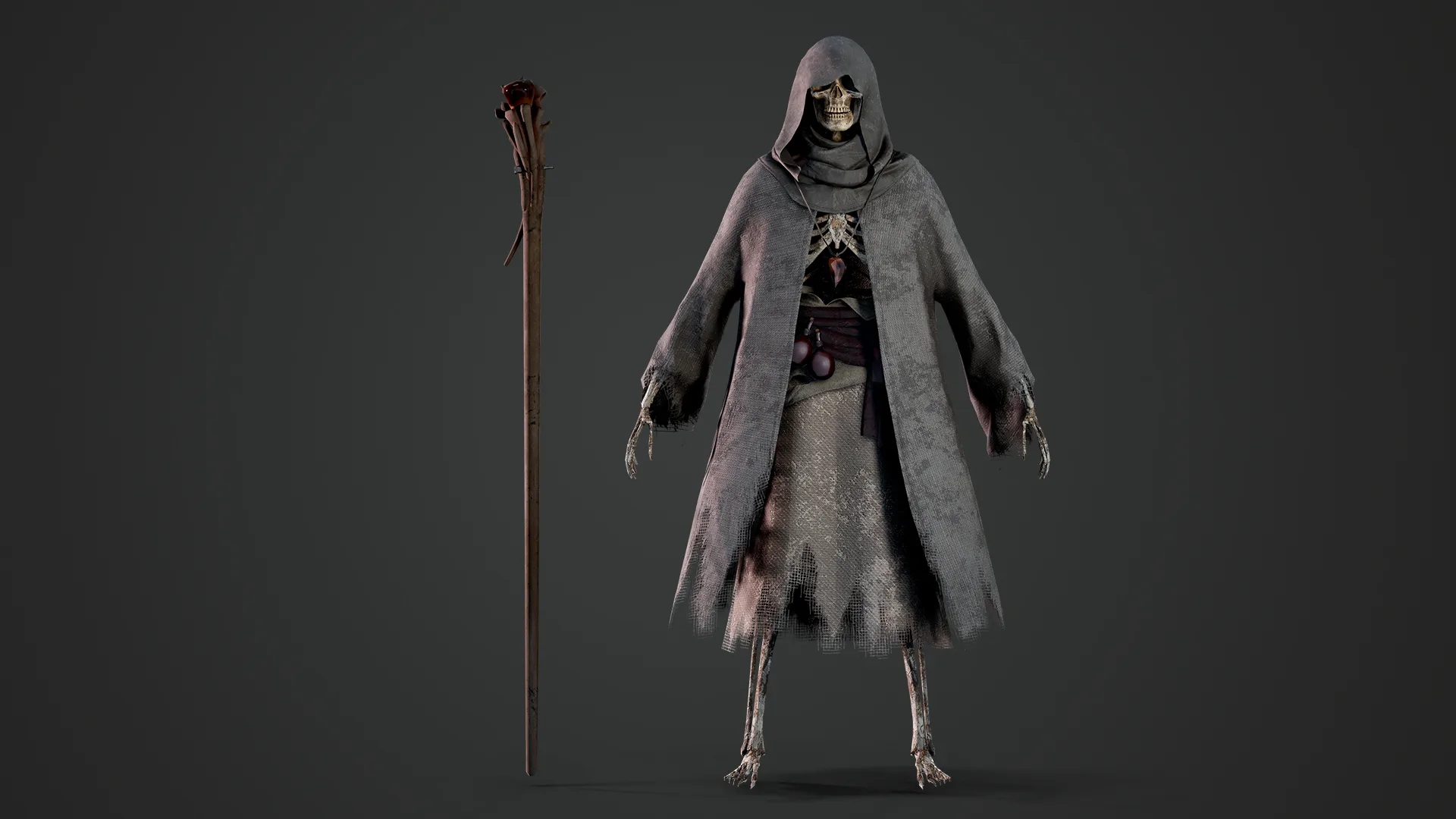 Skeleton Mage - Game Ready