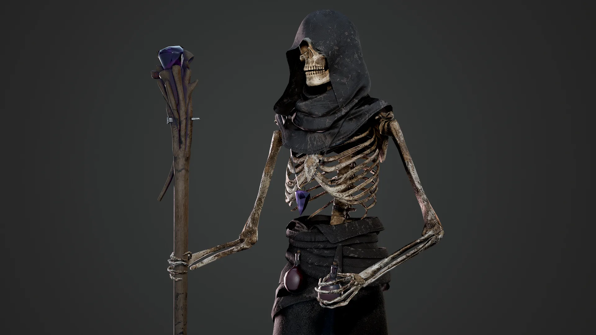 Skeleton Mage - Game Ready