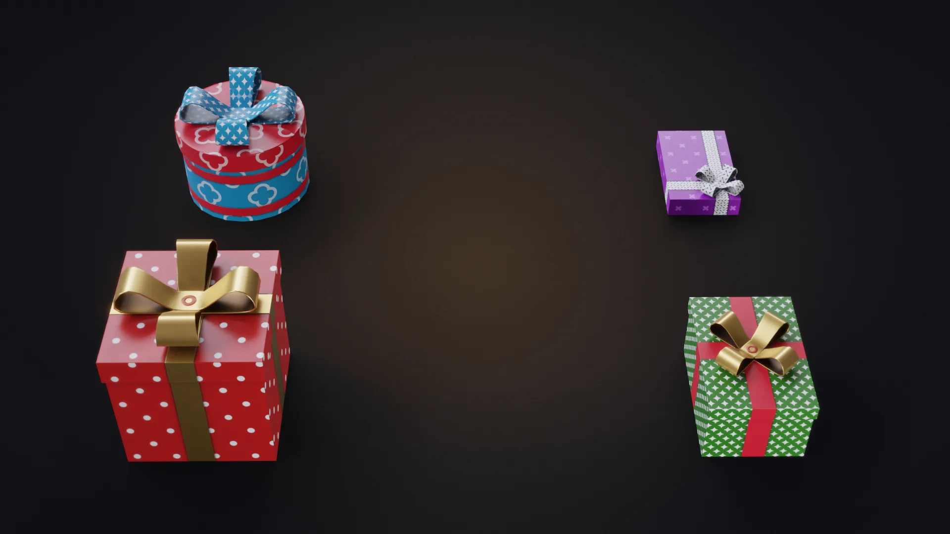 Christmas Gifts 1 Low-poly 3D Model