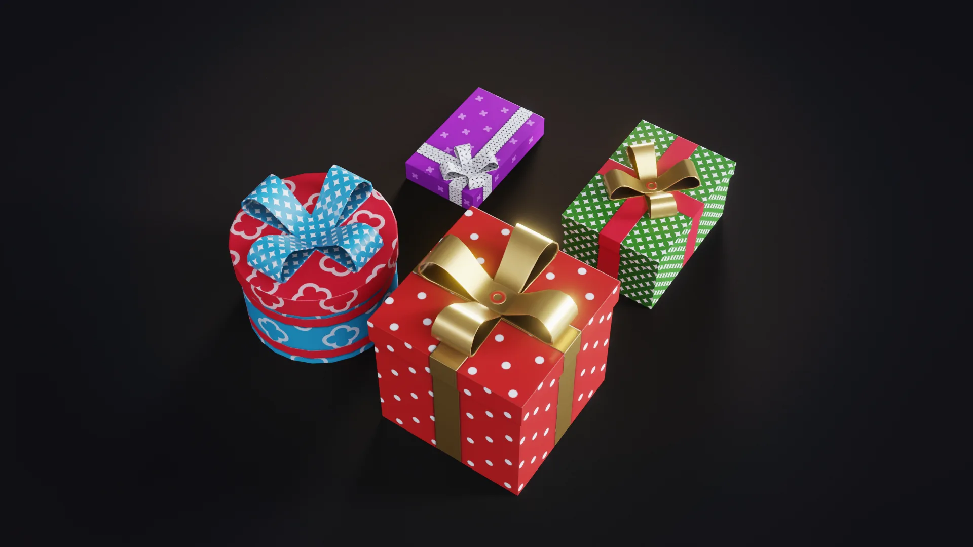 Christmas Gifts 1 Low-poly 3D Model