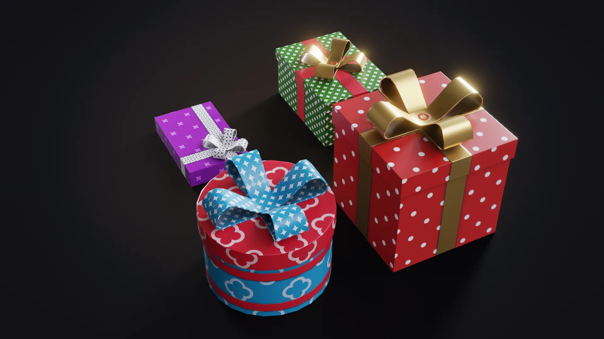 Christmas Gifts 1 Low-poly 3D Model