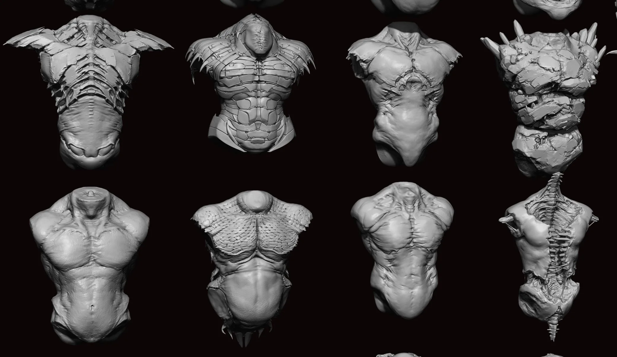 Torsos - 33 Character & Creature Zbrush Insertmesh Brush