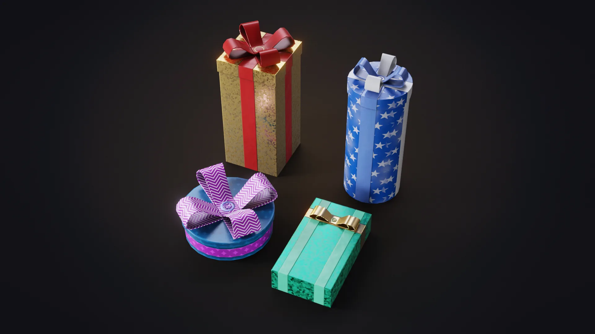 Christmas Gifts 2 Low-poly 3D model