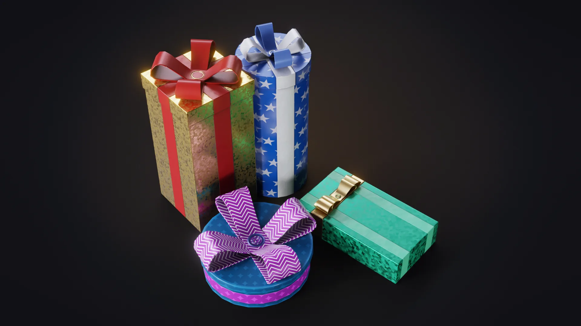 Christmas Gifts 2 Low-poly 3D model