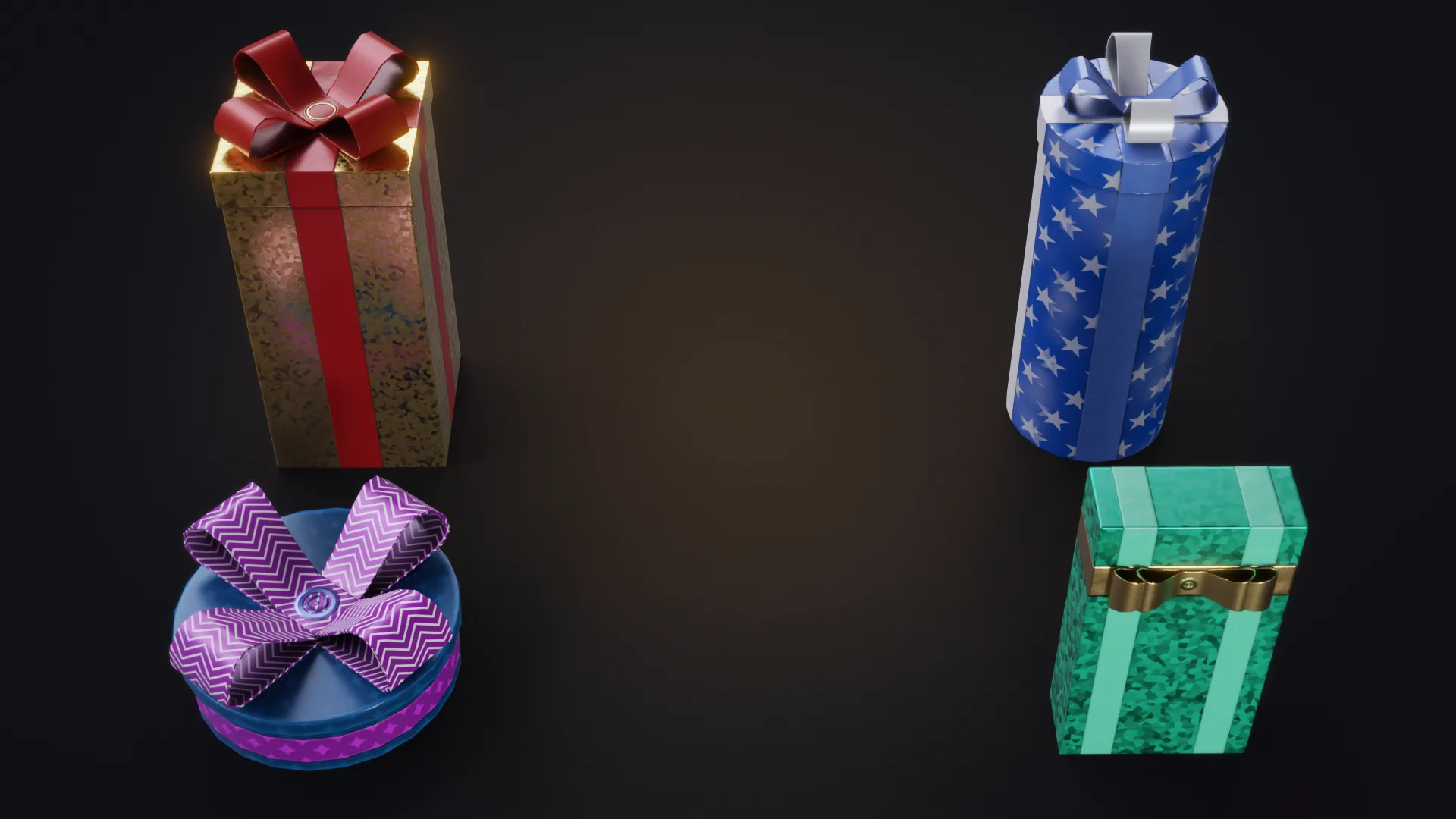 Christmas Gifts 2 Low-poly 3D model
