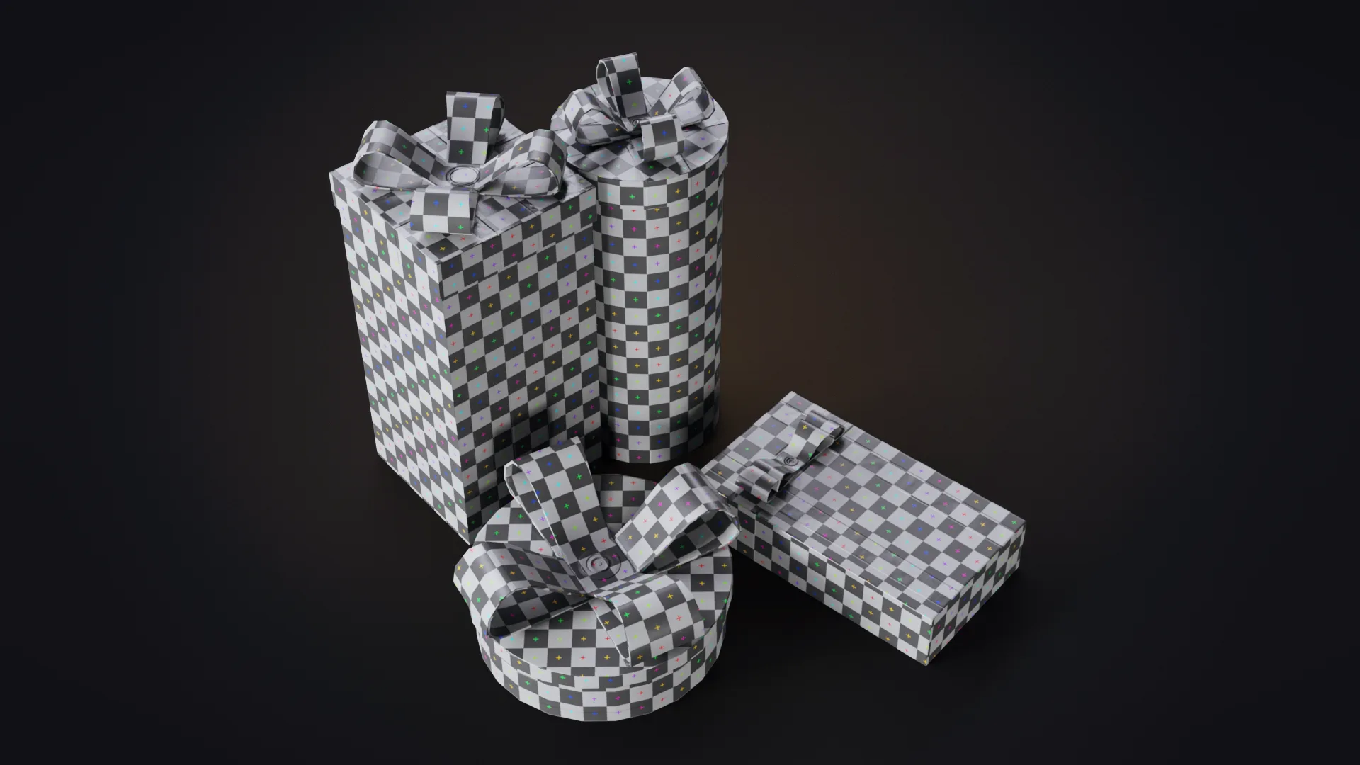 Christmas Gifts 2 Low-poly 3D model