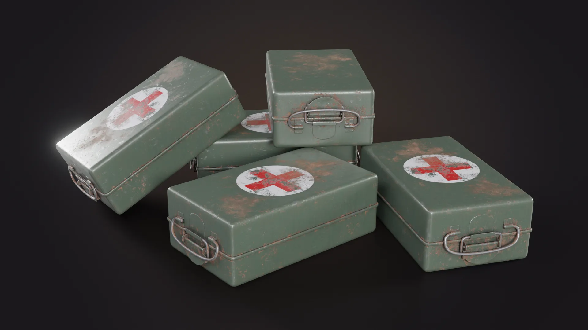 Old Med Kit Low-poly 3D Model