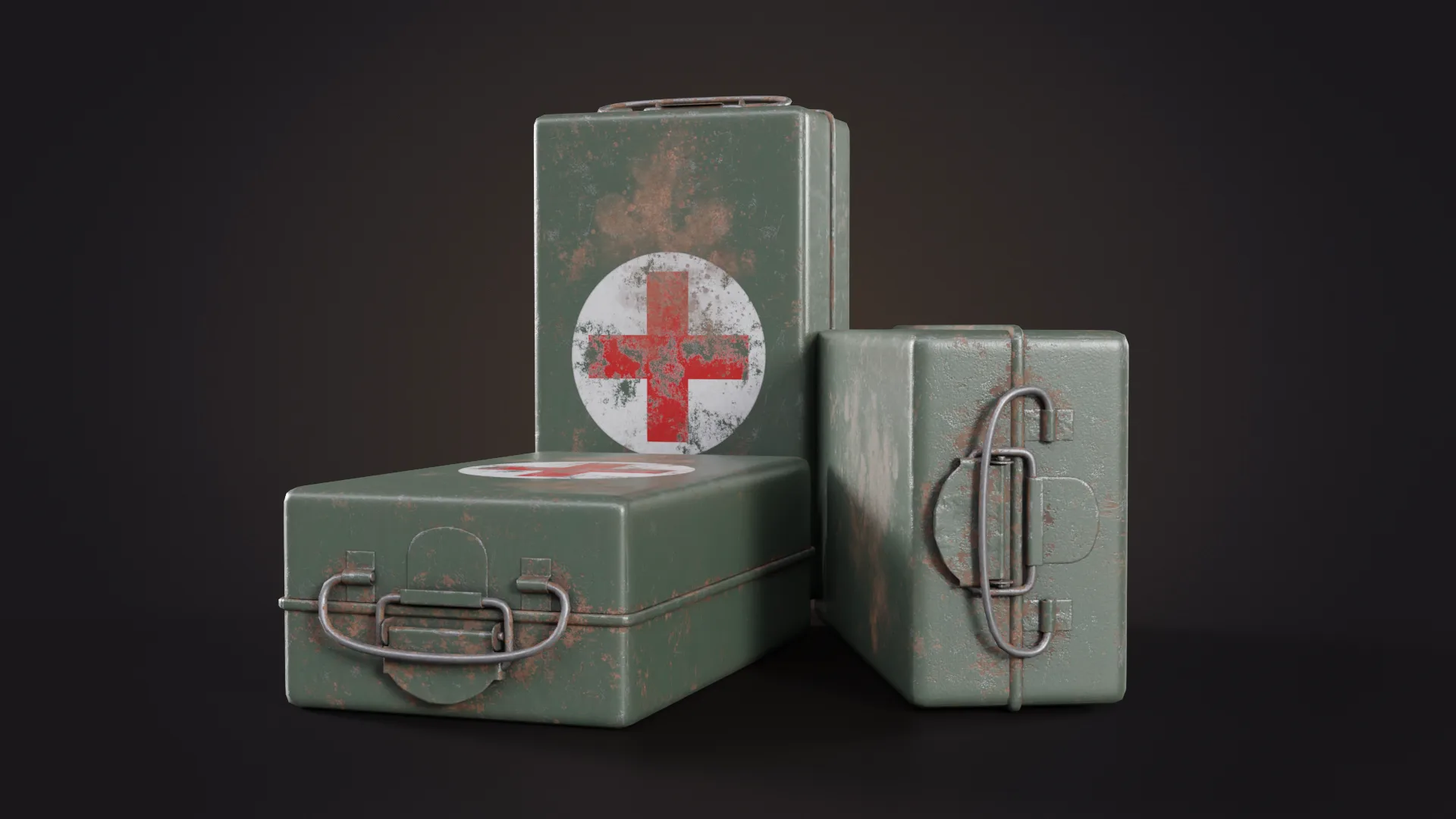 Old Med Kit Low-poly 3D Model