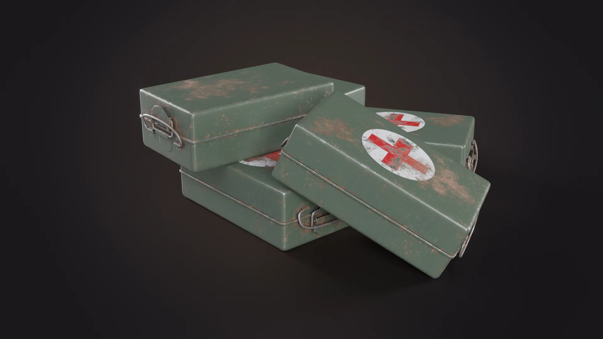 Old Med Kit Low-poly 3D Model