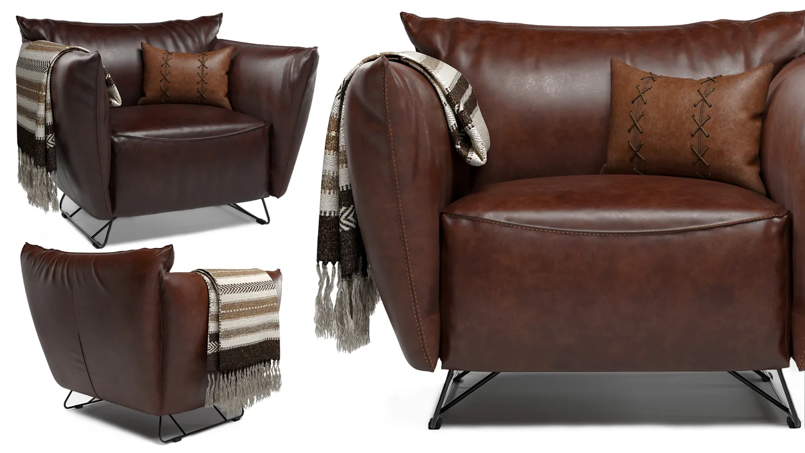 Jess Leather Armchair - My Home Collection