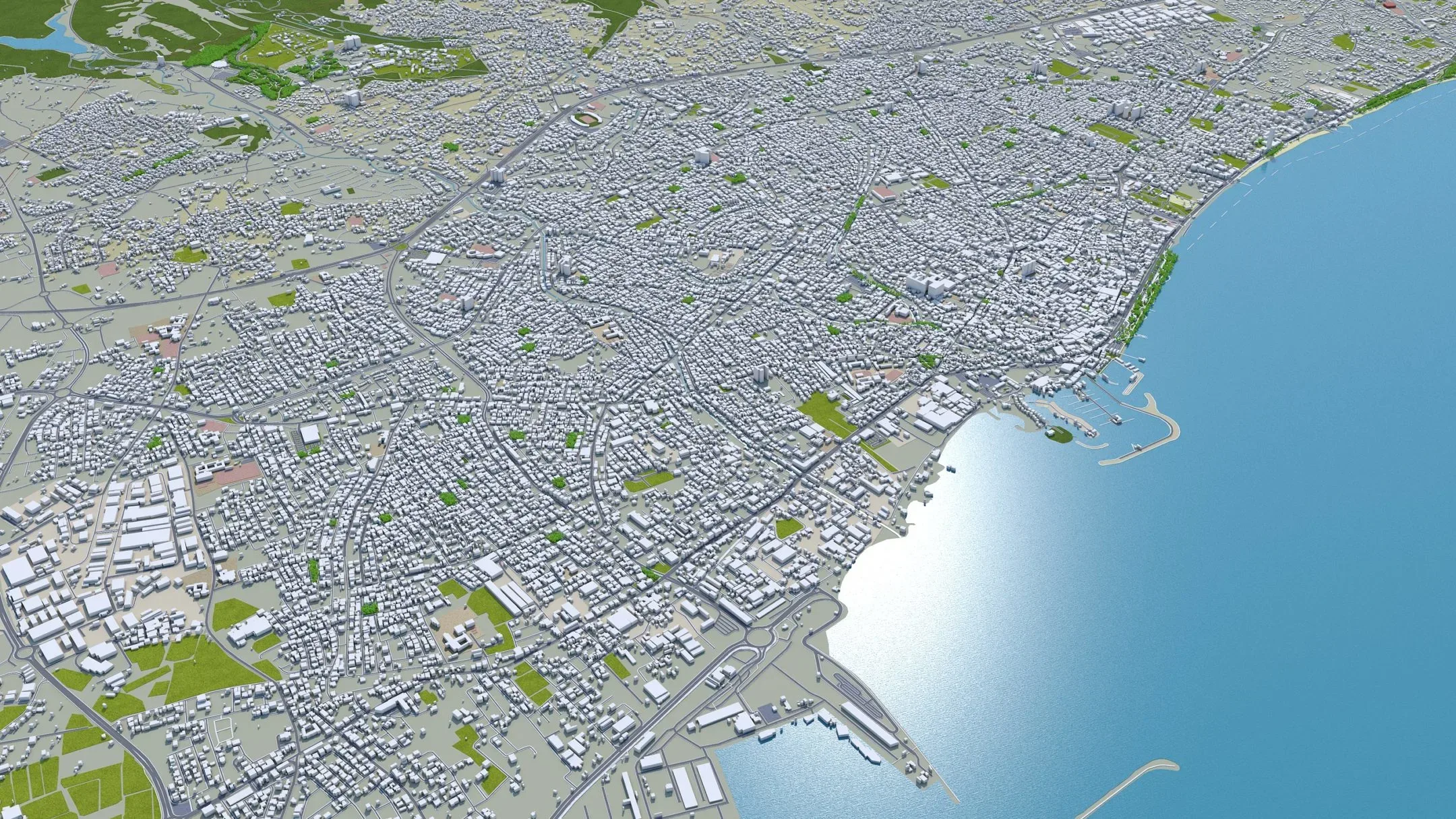 Limassol City Cyprus 3D Model 40KM