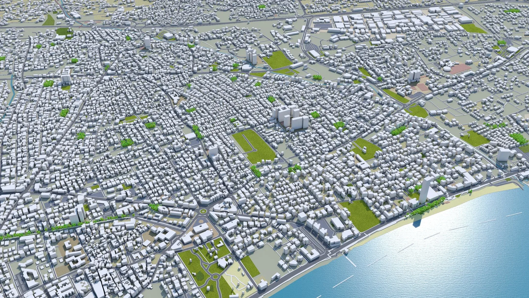 Limassol City Cyprus 3D Model 40KM