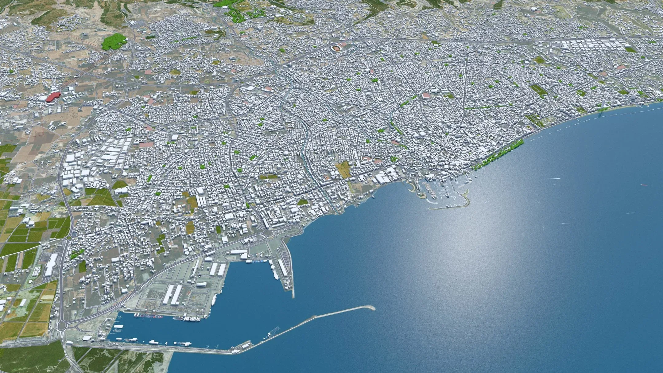 Limassol City Cyprus 3D Model 40KM