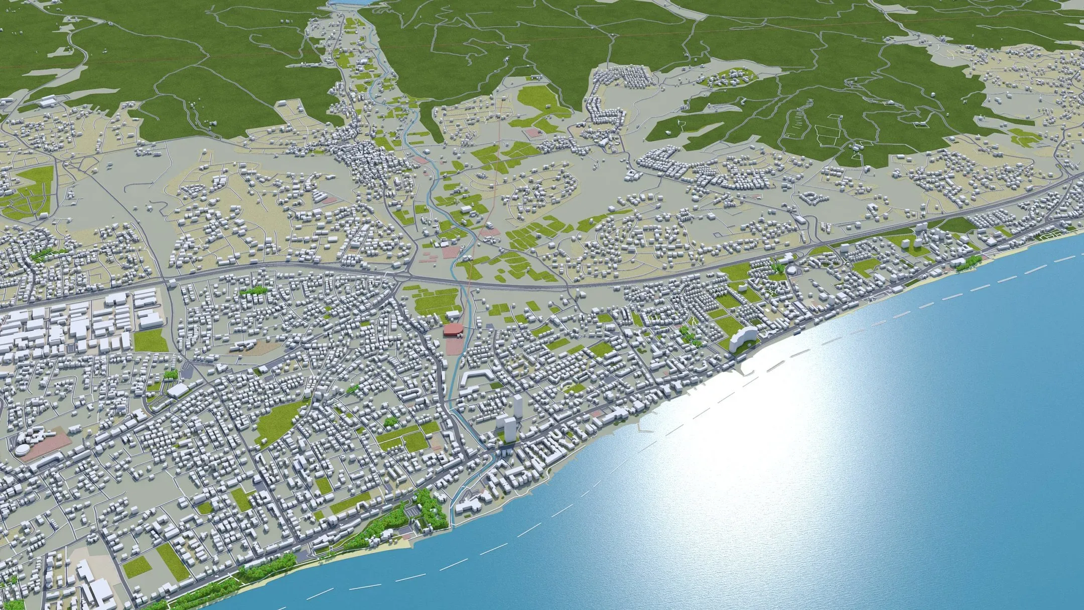 Limassol City Cyprus 3D Model 40KM