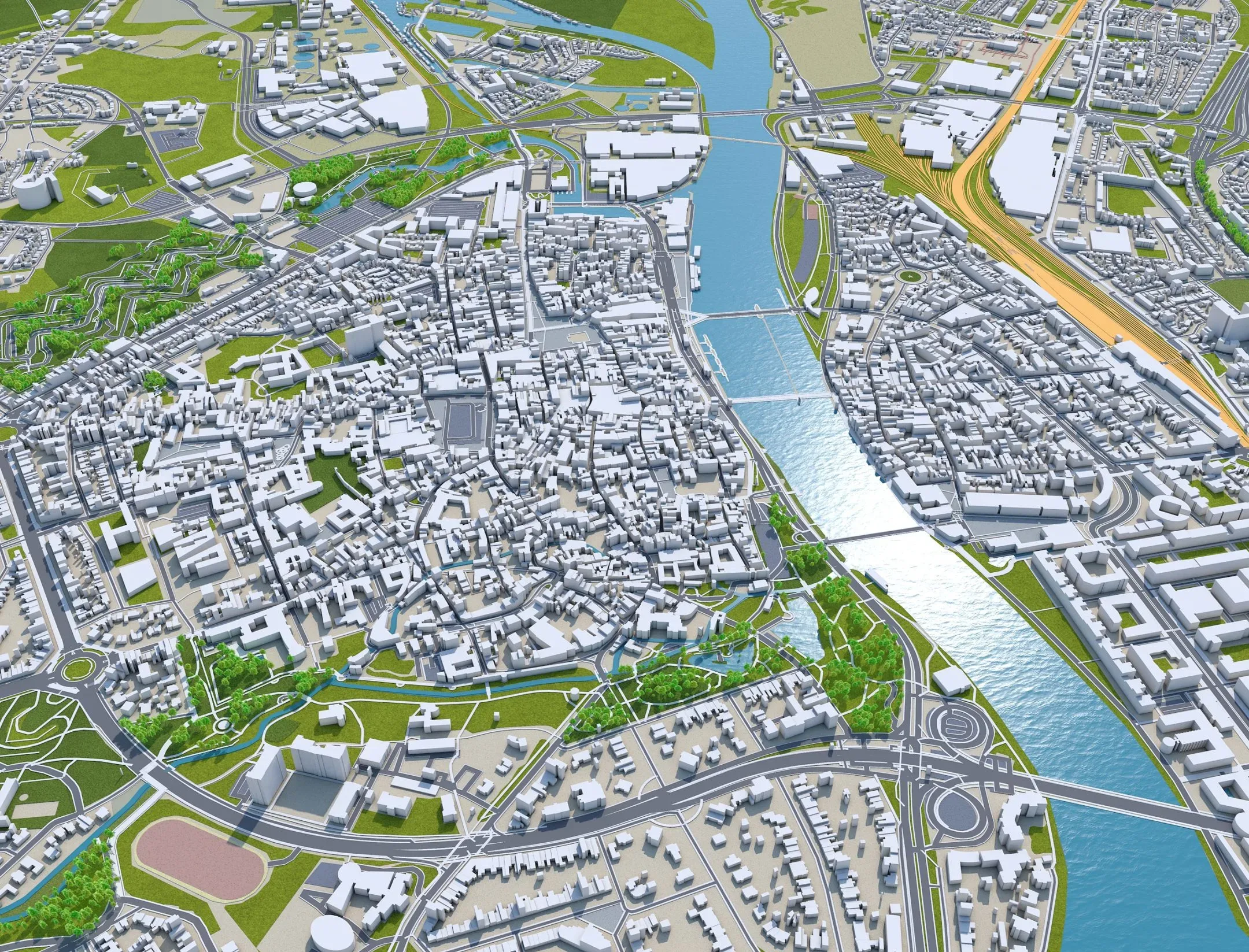 Maastricht City Netherlands 3D Model 50KM