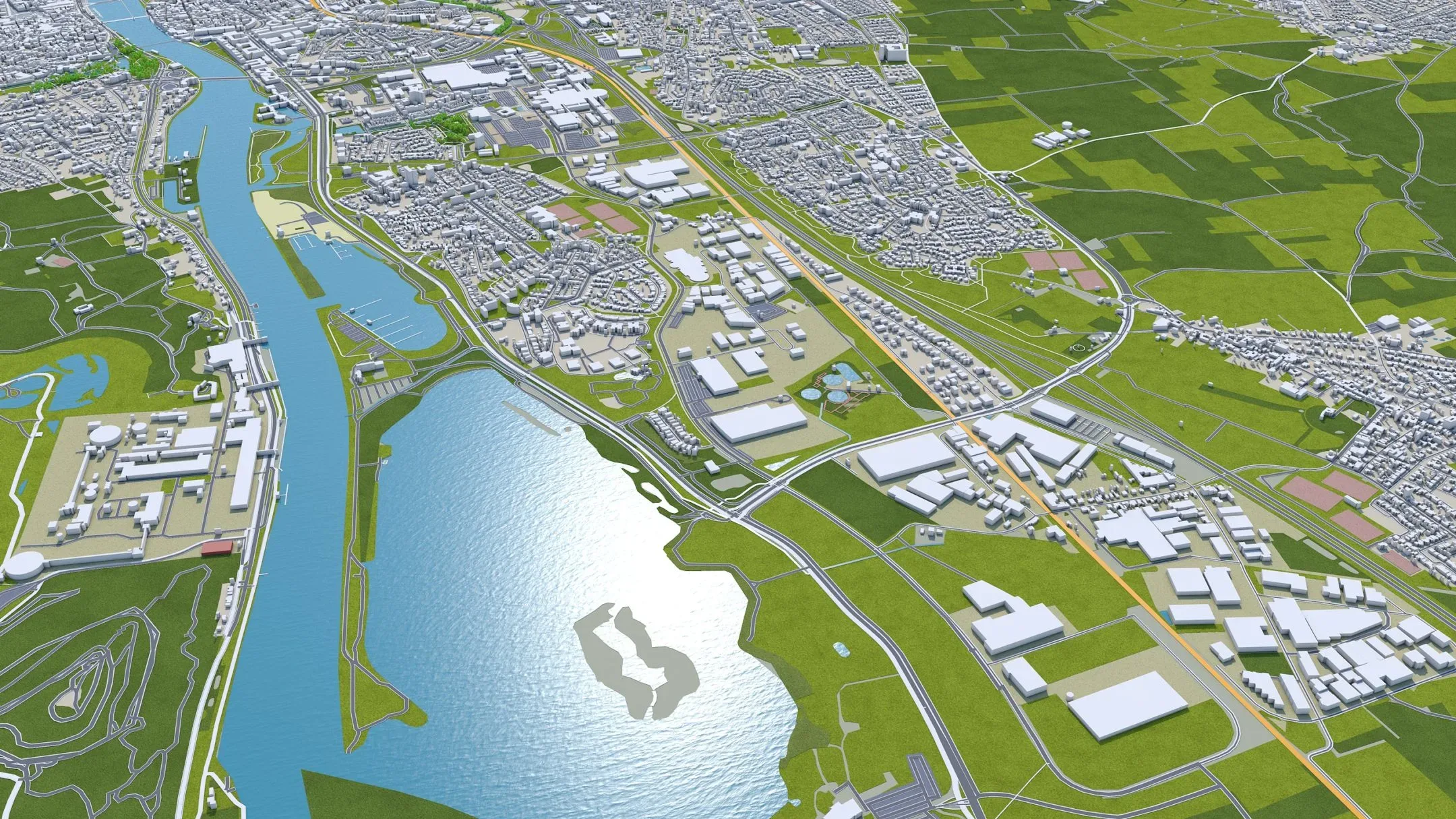 Maastricht City Netherlands 3D Model 50KM