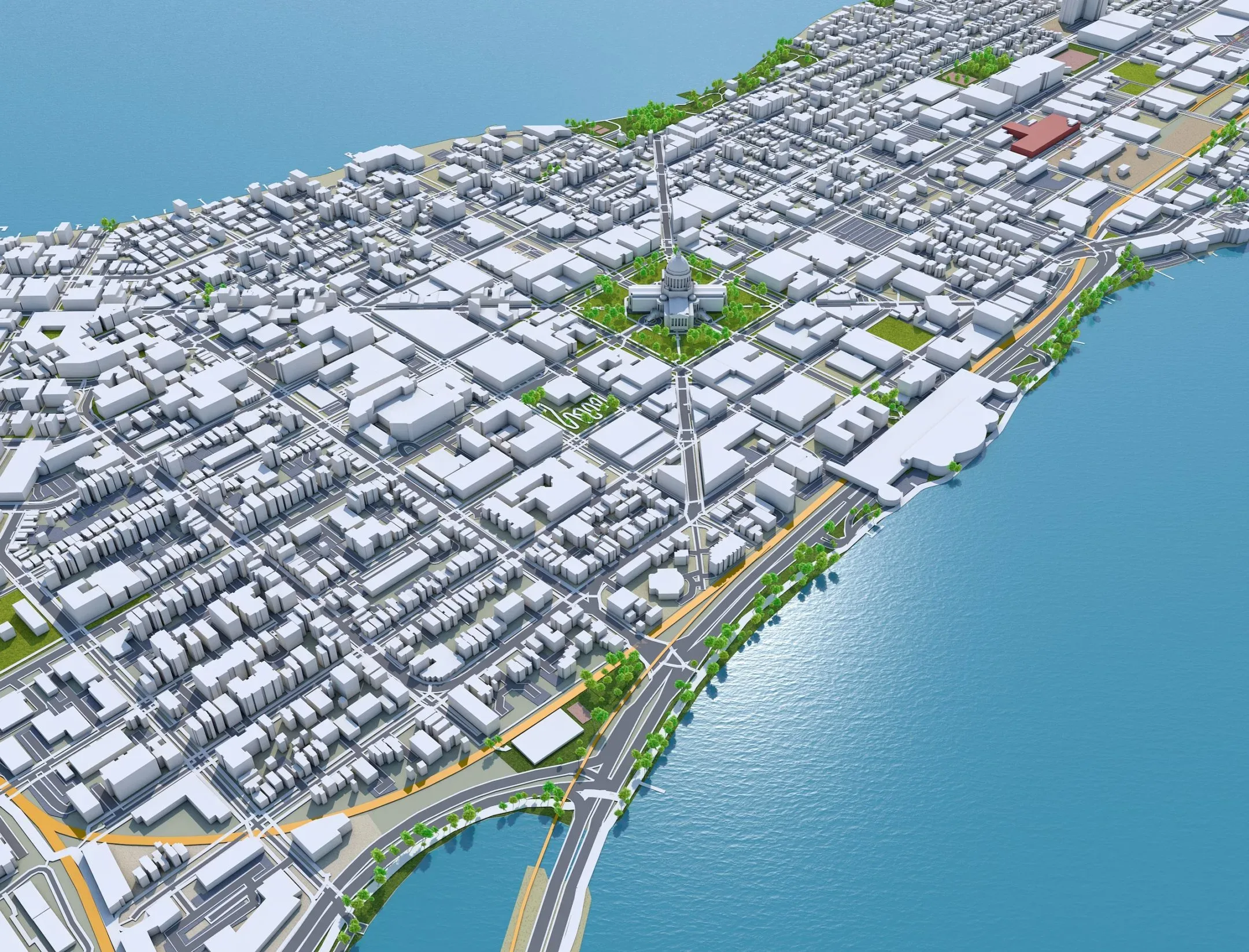 Madison City Wisconsin 3D Model 60KM