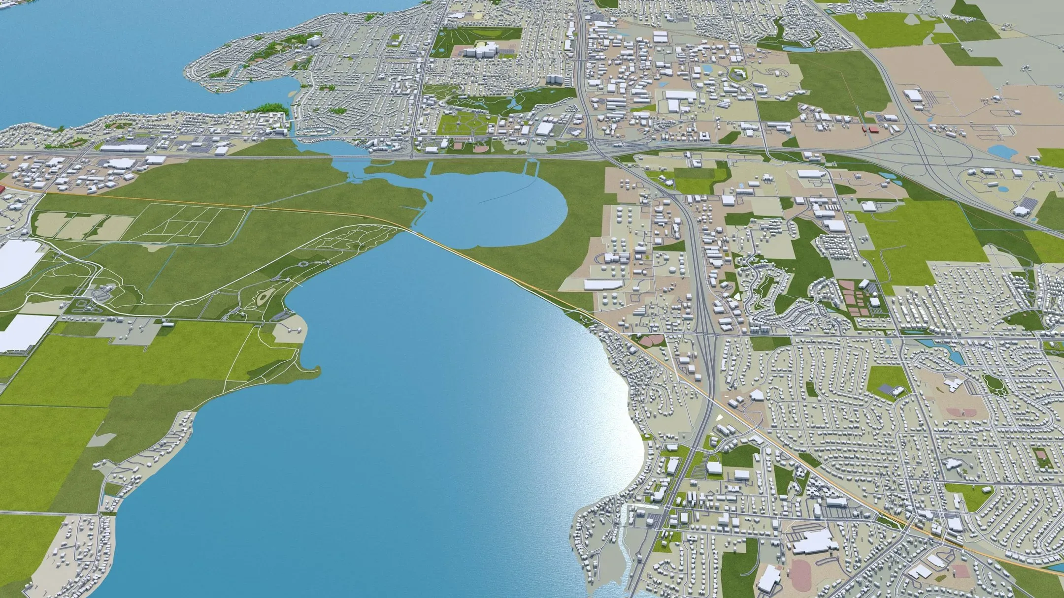 Madison City Wisconsin 3D Model 60KM