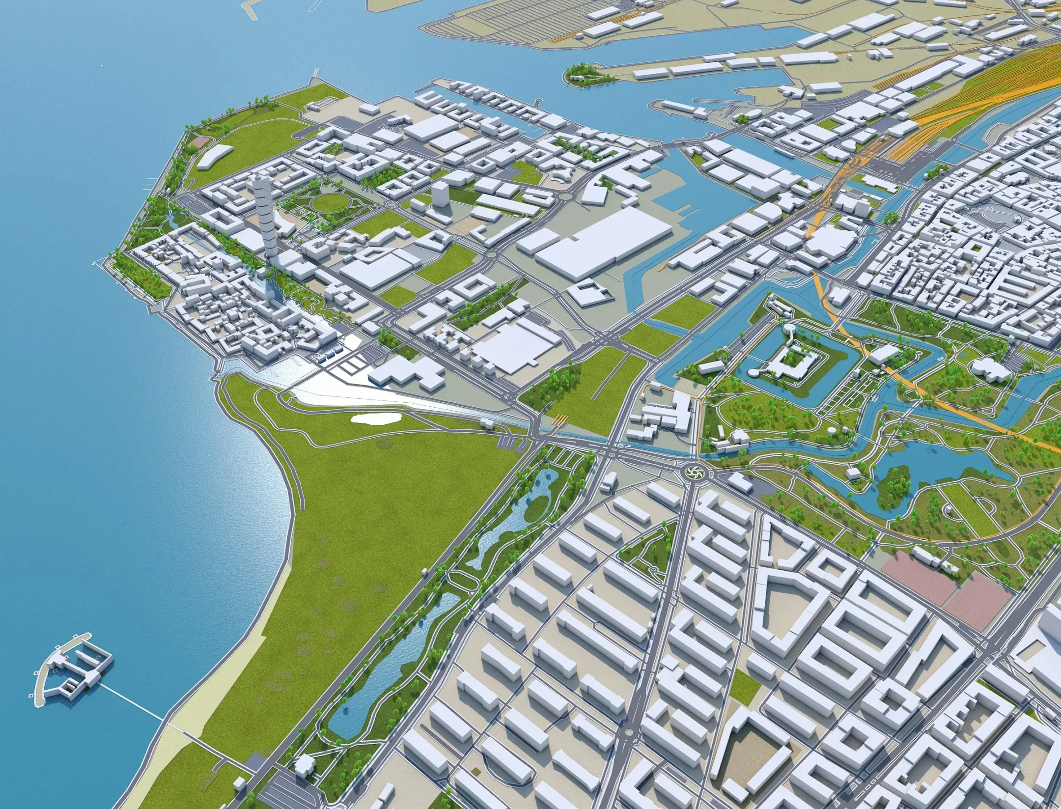 Malmo City Sweden 3D Model 40KM