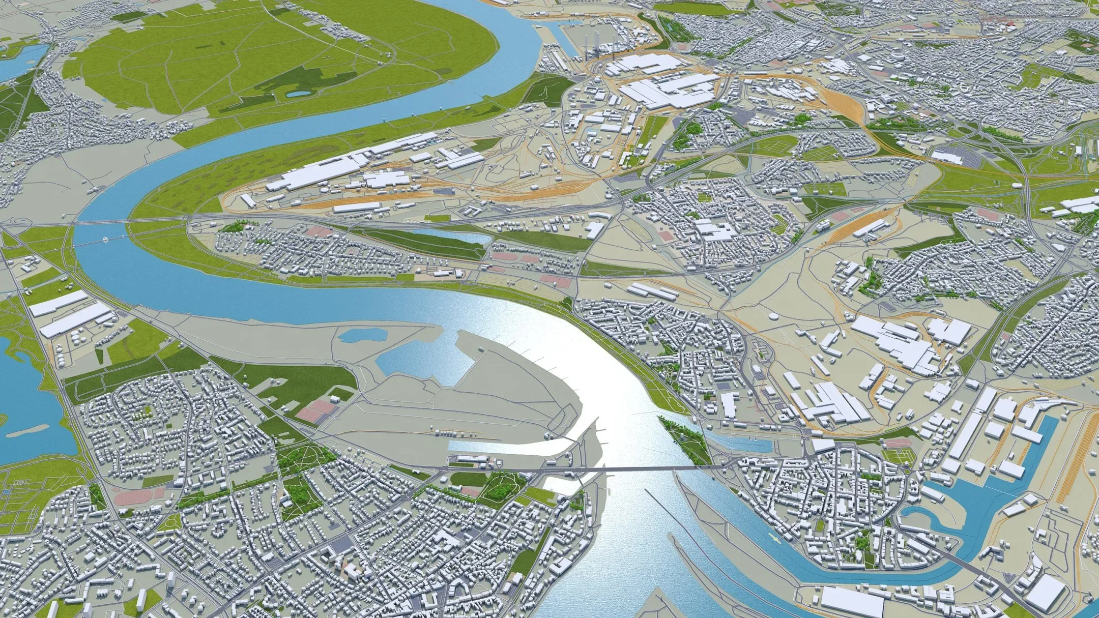 Moers City Germany 3D Model 40KM