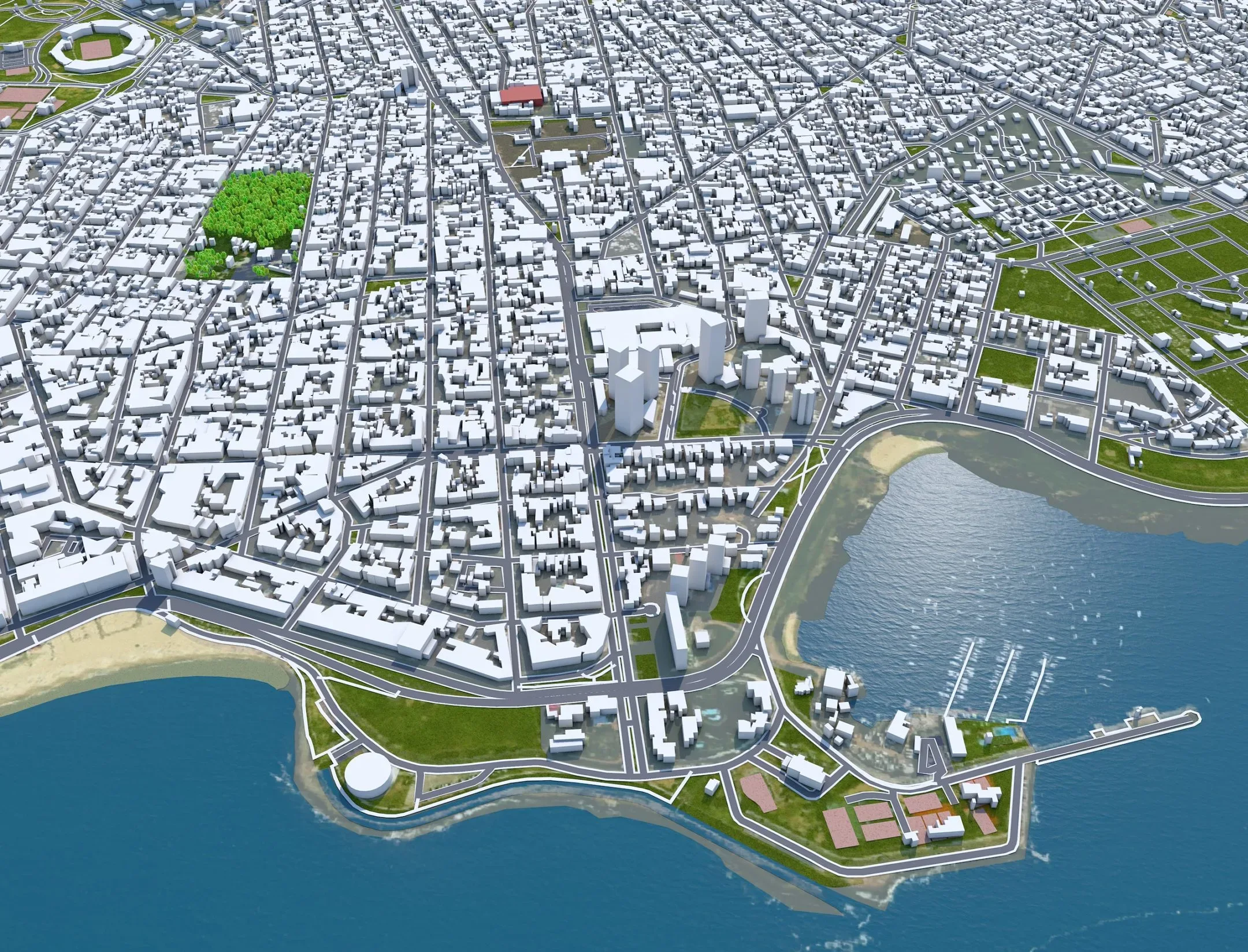 Montevideo City Uruguay 3D Model 80KM