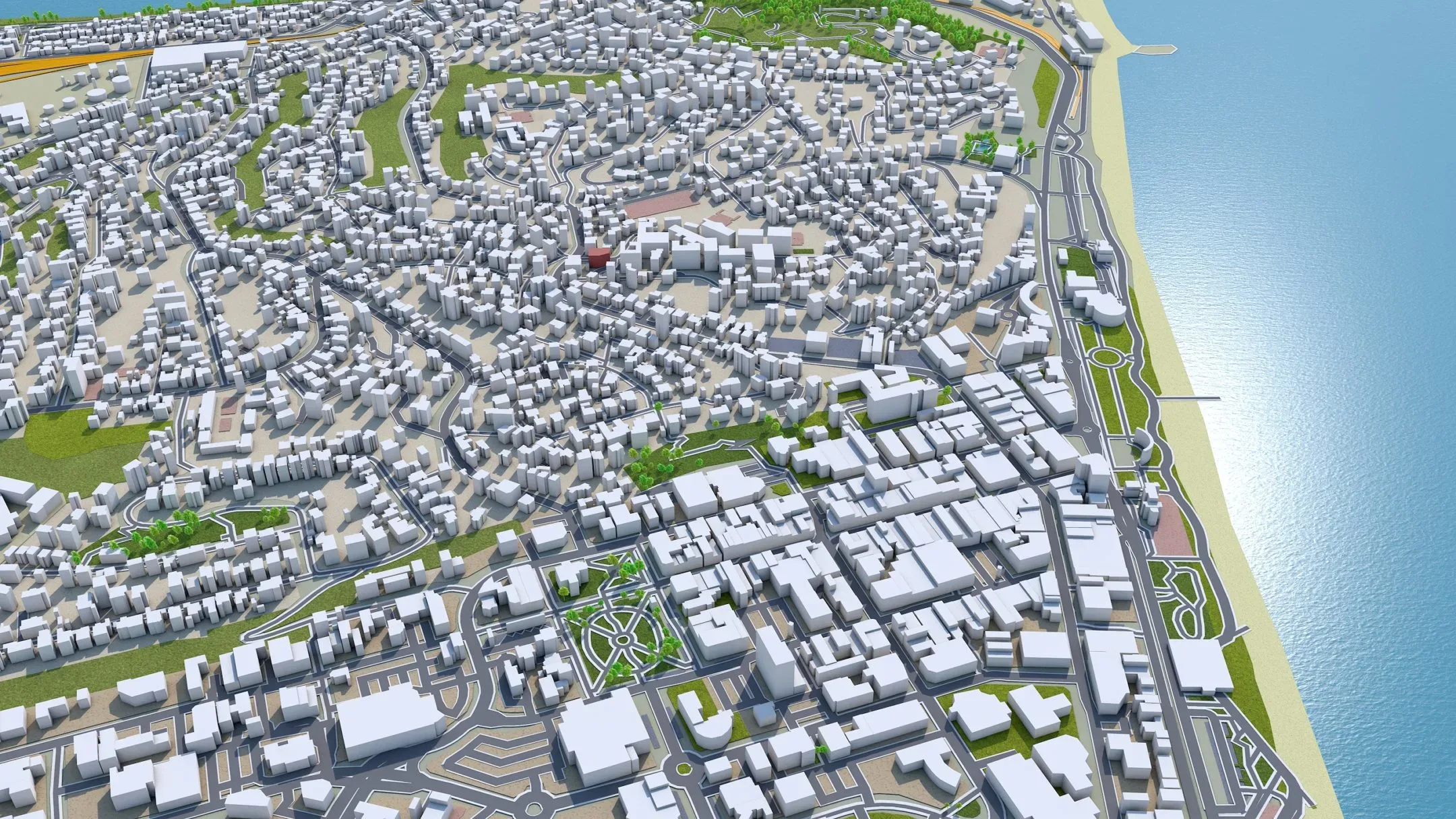 Napier Hastings City New Zealand 3D Model 60KM