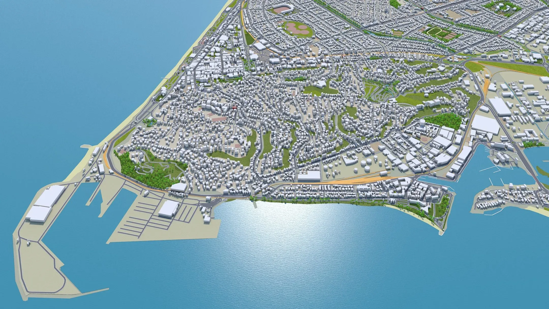 Napier Hastings City New Zealand 3D Model 60KM