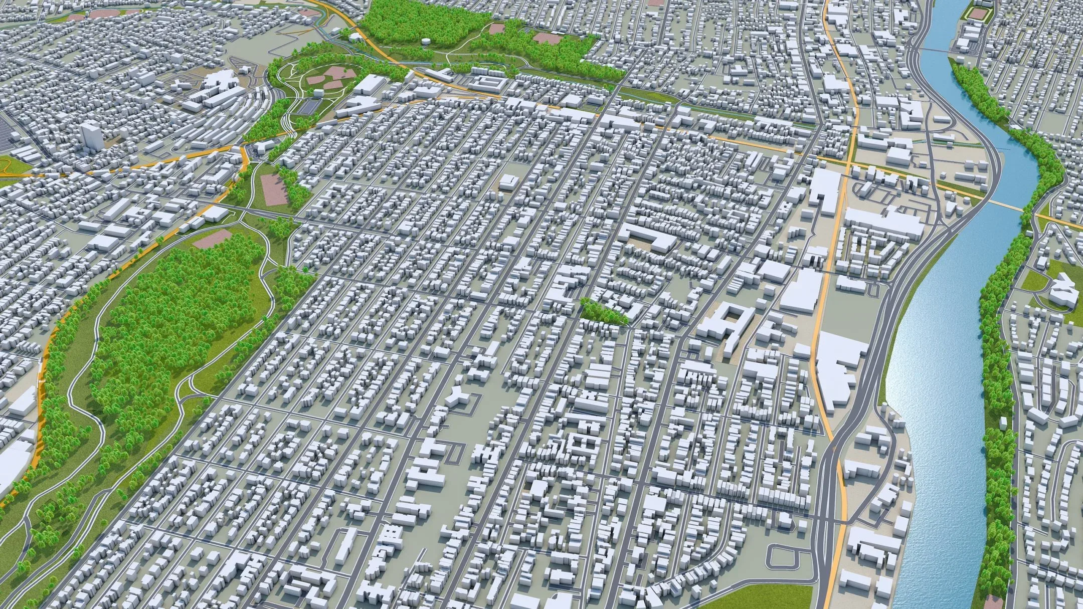 Newark City New Jersey 3D Model 30KM