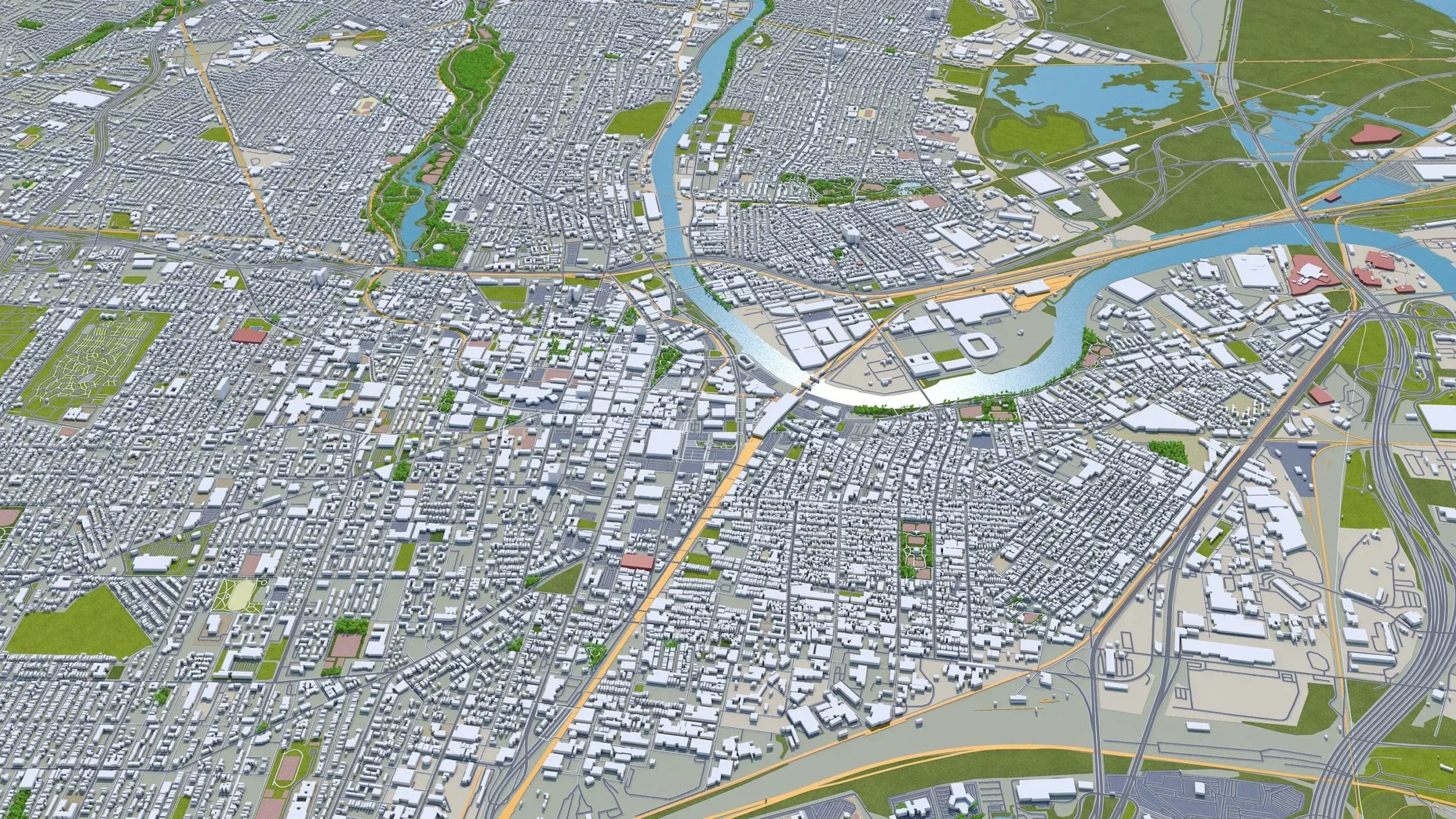 Newark City New Jersey 3D Model 30KM