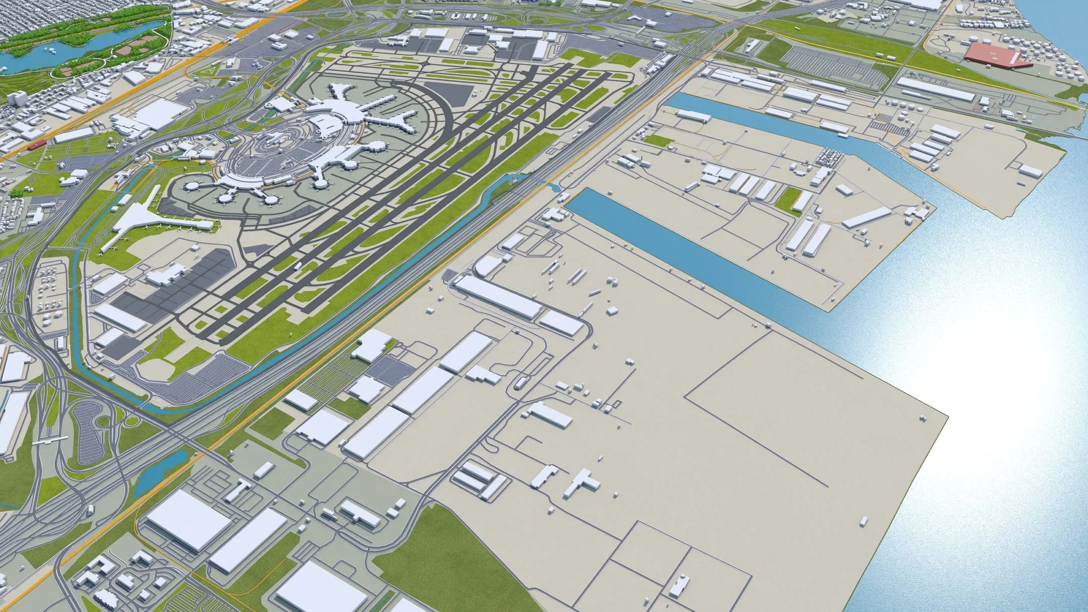 Newark City New Jersey 3D Model 30KM
