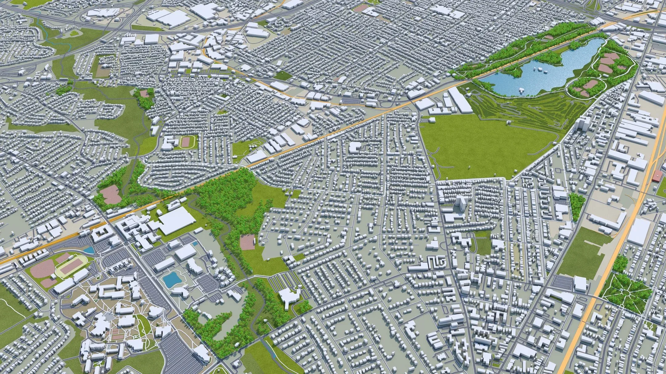 Newark City New Jersey 3D Model 30KM
