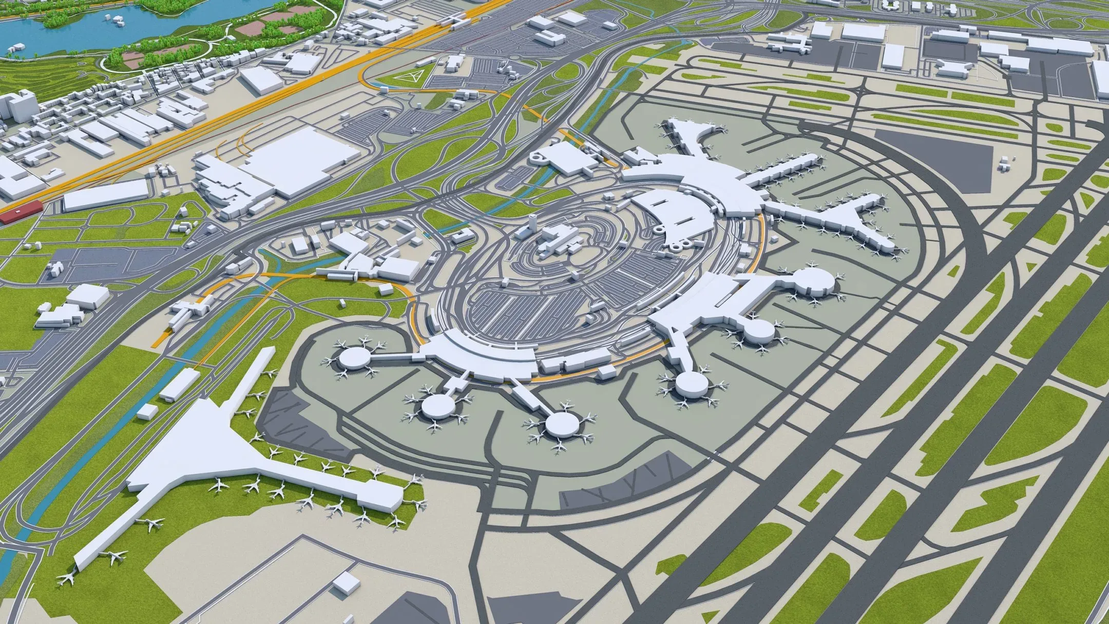 Newark City New Jersey 3D Model 30KM