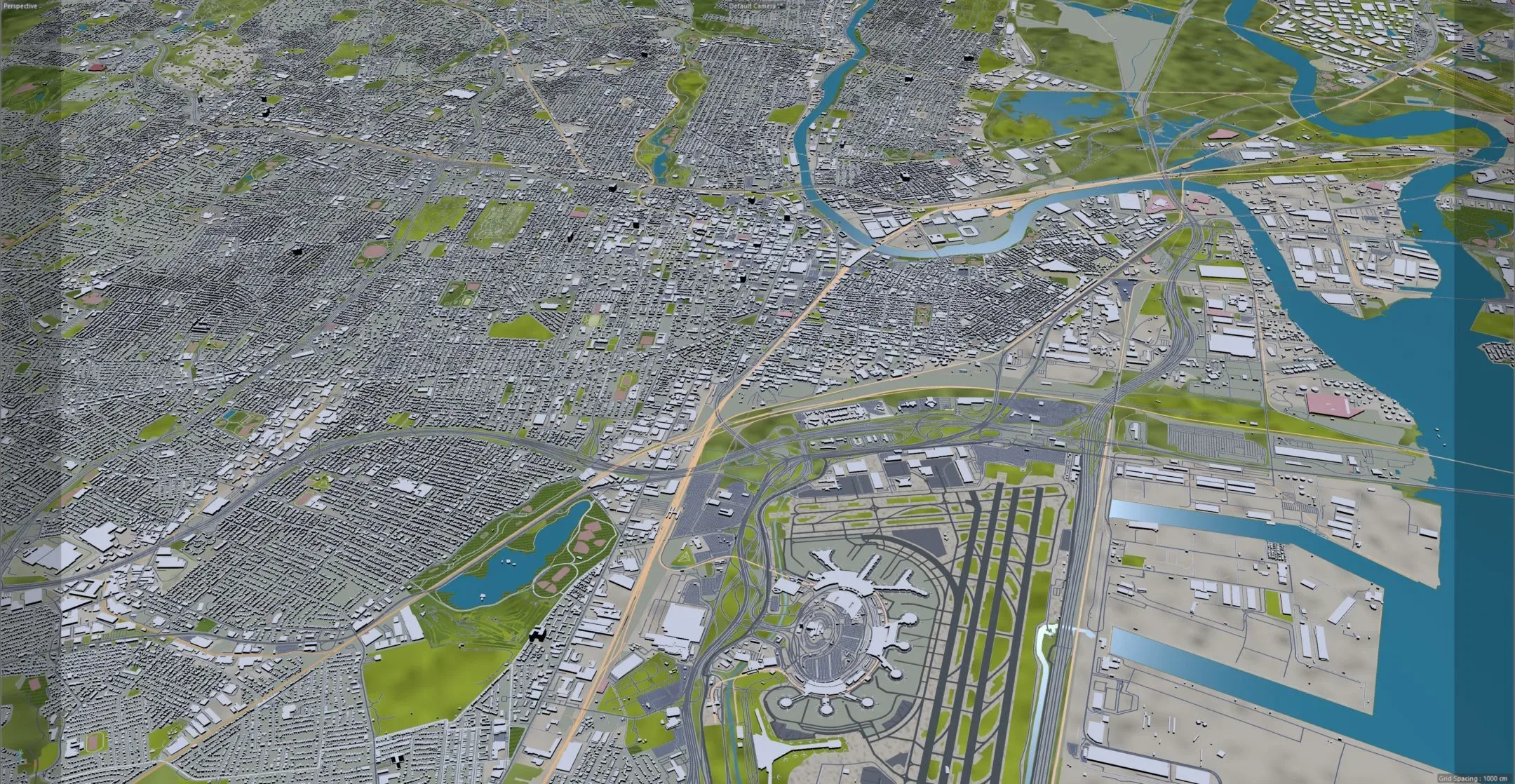 Newark City New Jersey 3D Model 30KM